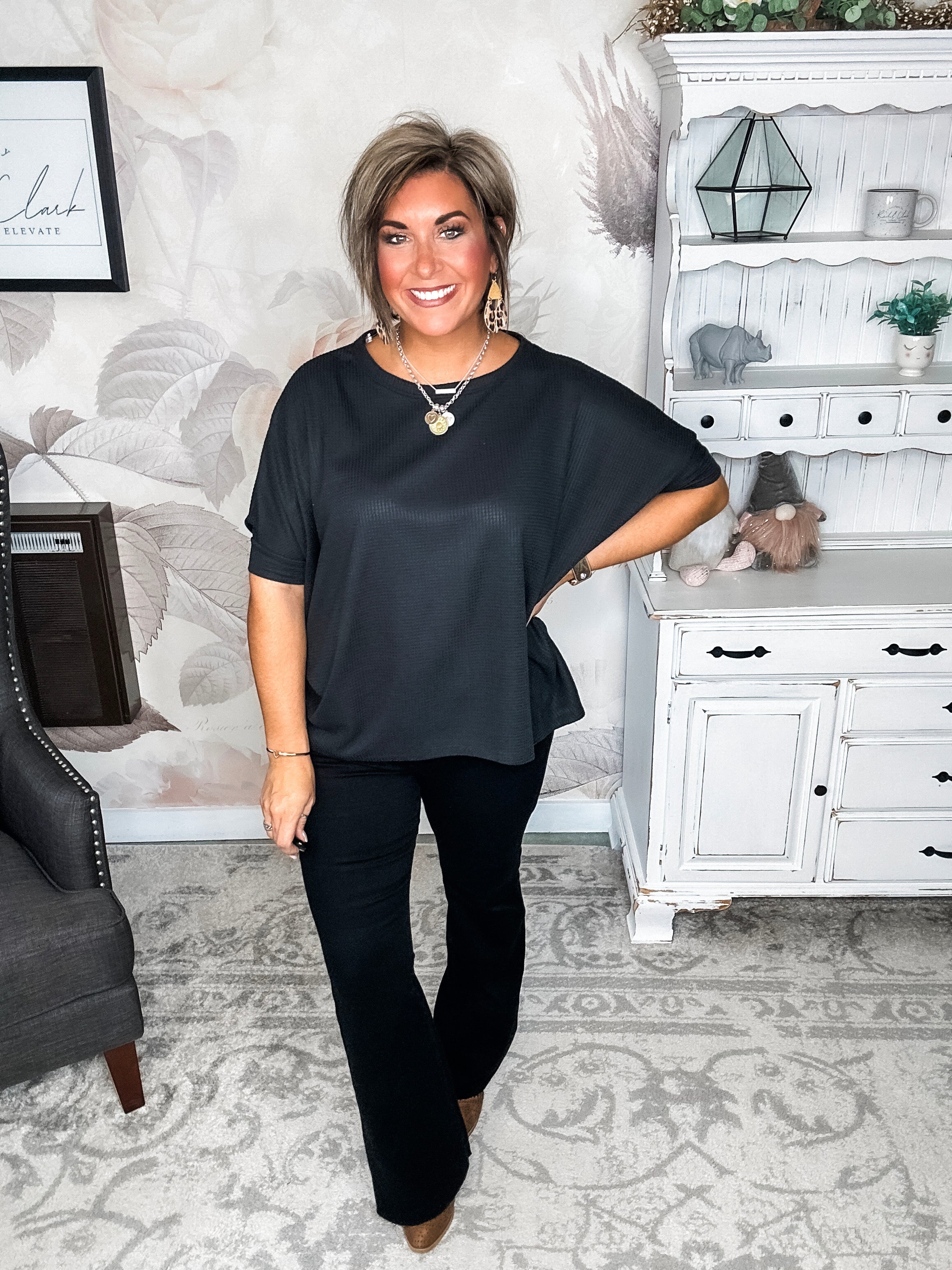 Wonderful Life Boxy Top - Black