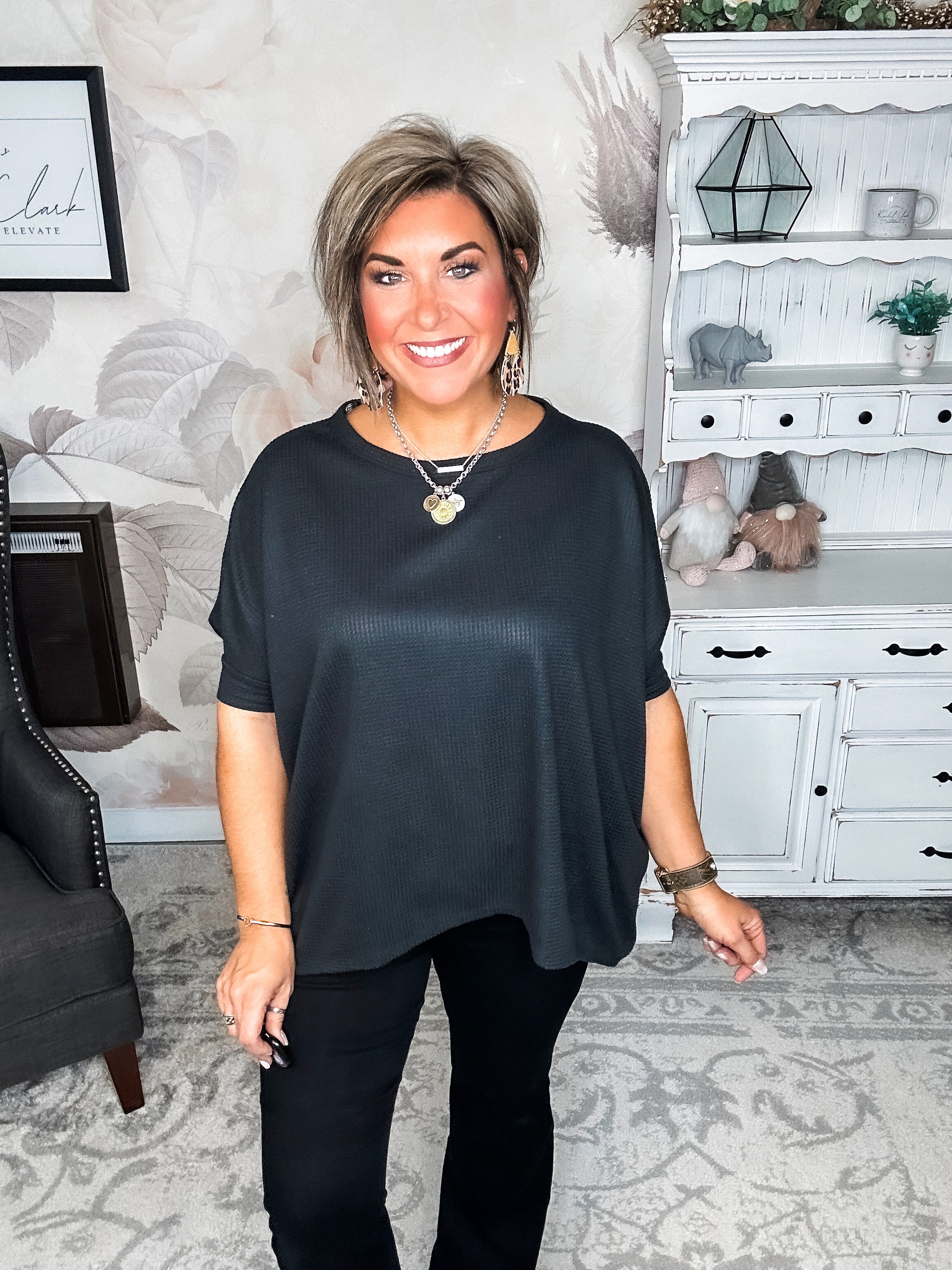 Wonderful Life Boxy Top - Black