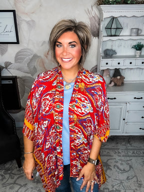 The Perfect Mix Kimono - Red