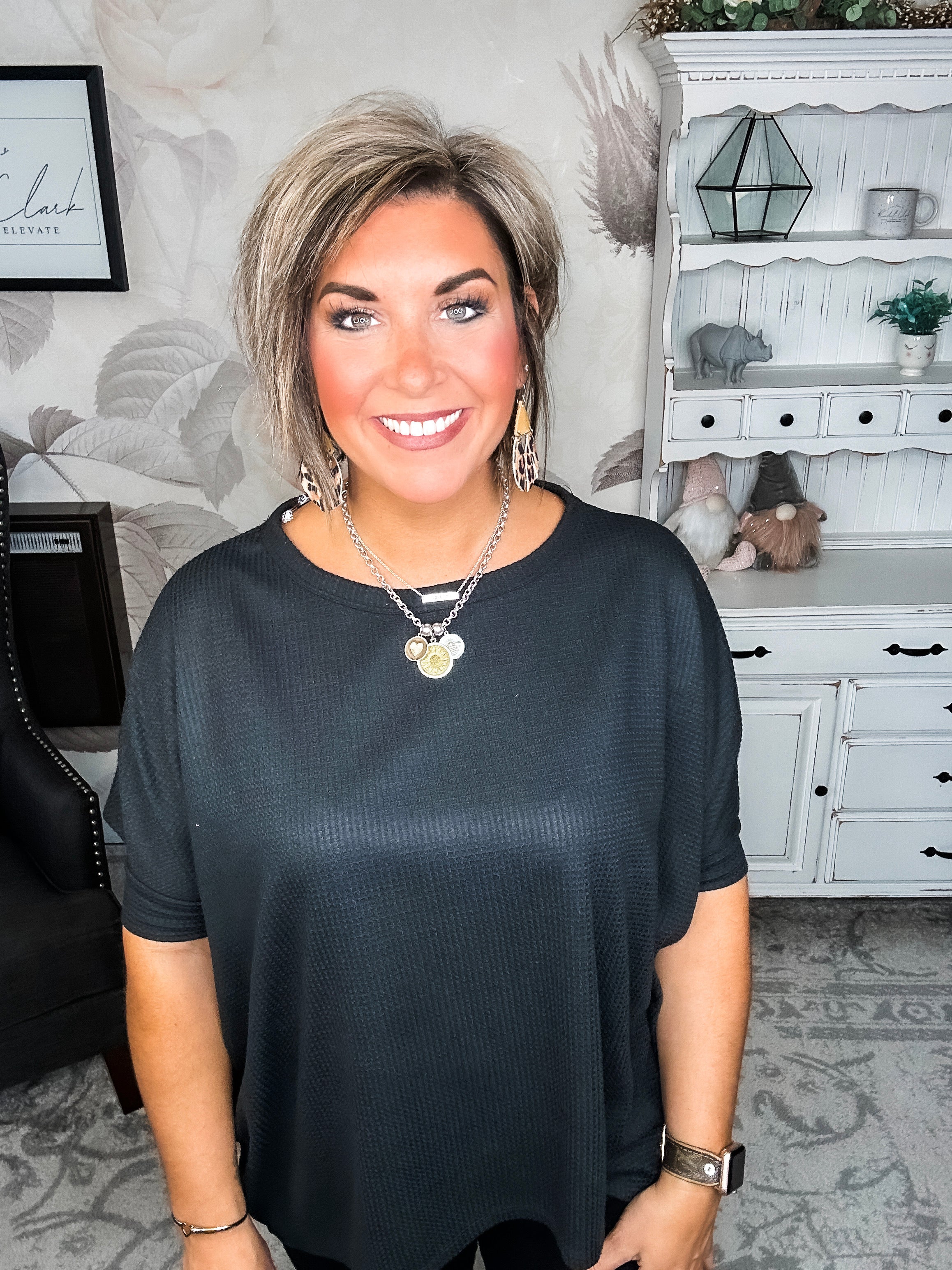 Wonderful Life Boxy Top - Black