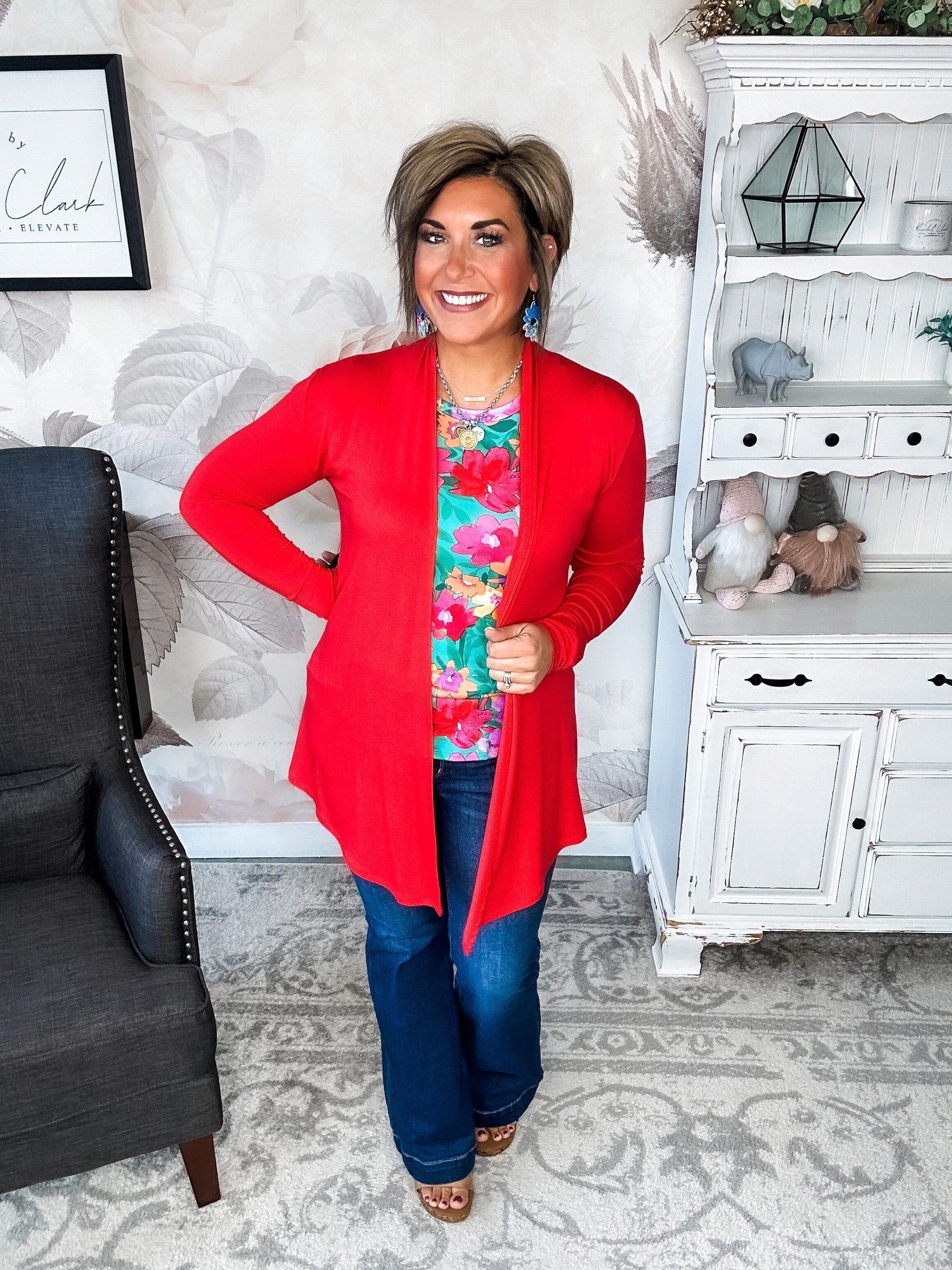 Love Never Fades Cardigan - Red