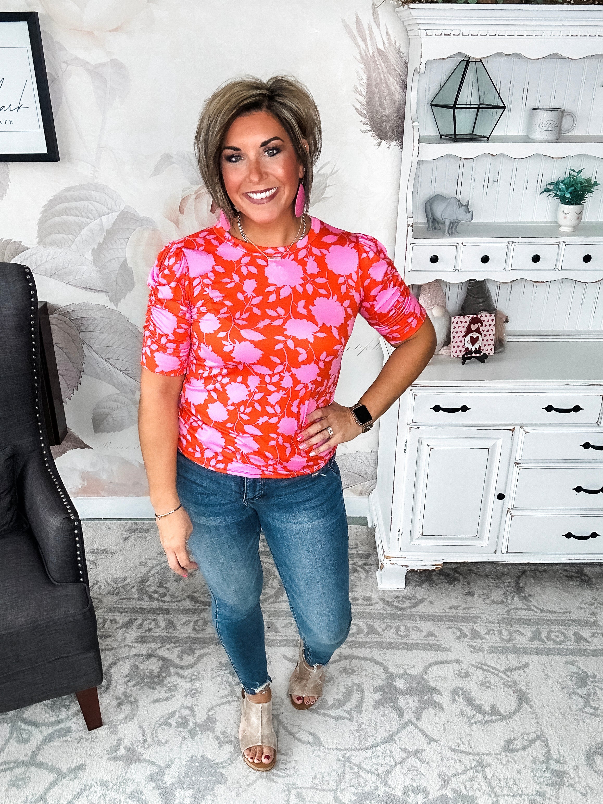 Enchanted To Meet You Top - Pink & Coral