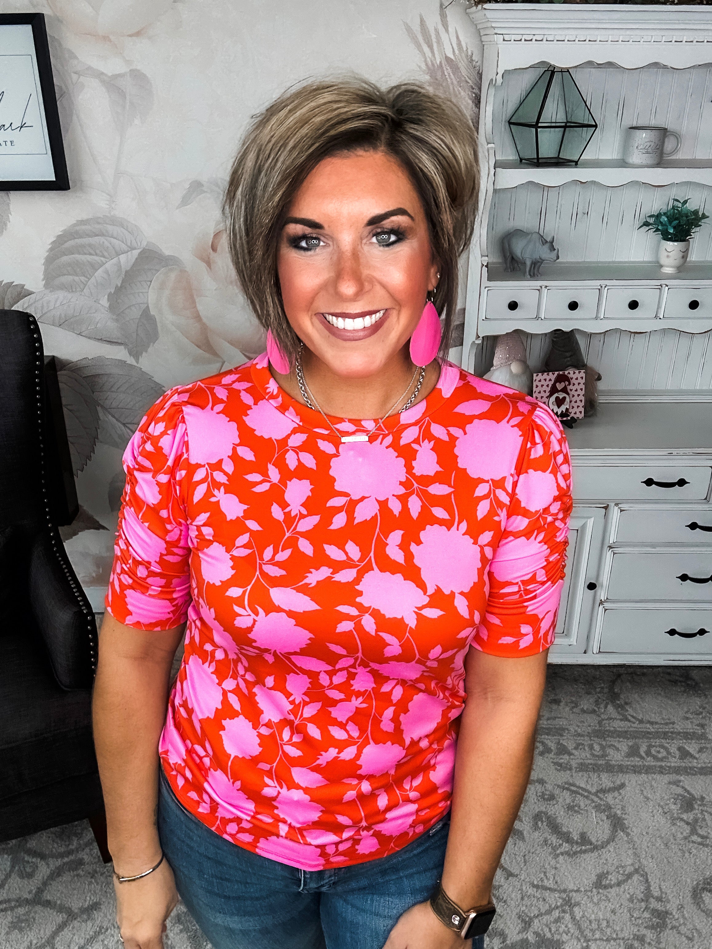 Enchanted To Meet You Top - Pink & Coral