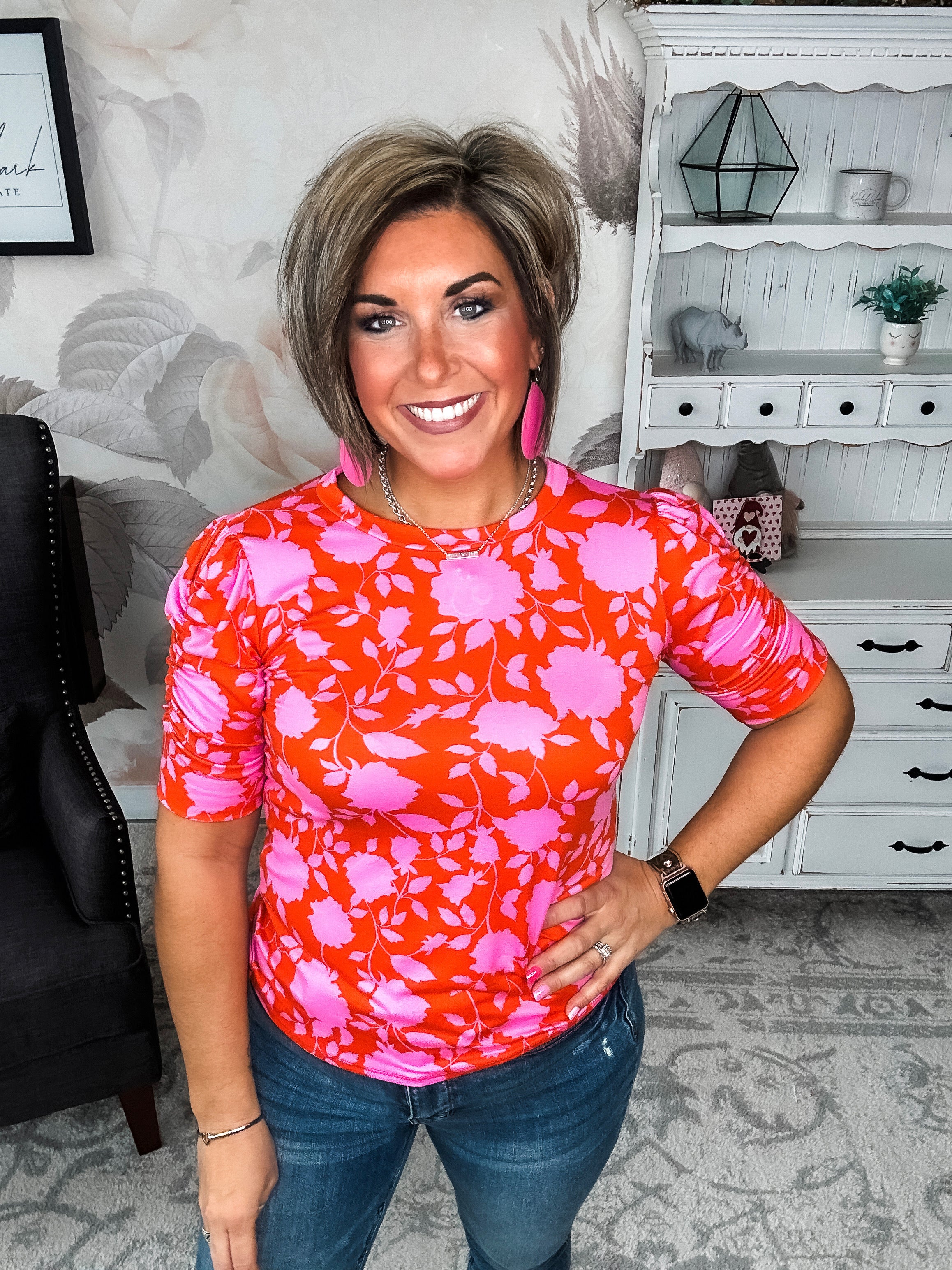 Enchanted To Meet You Top - Pink & Coral