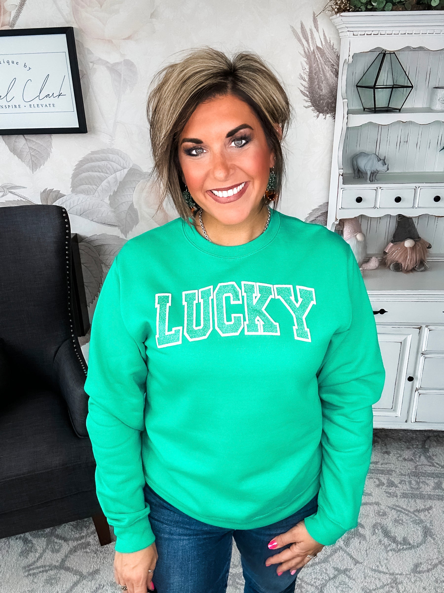 Pot o'Lucky Glitter Puff Sweatshirt