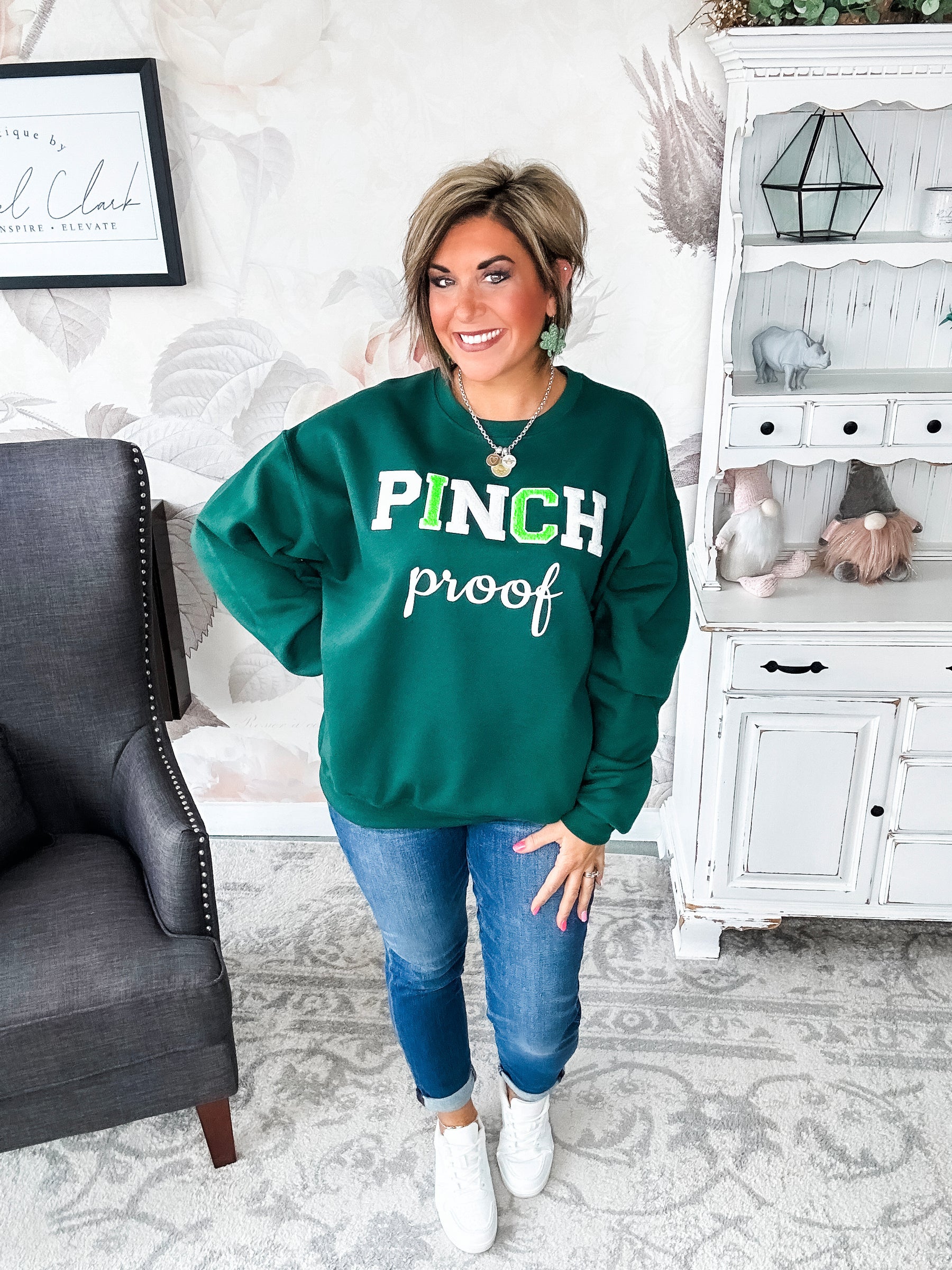 Pinch Proof Chenille Sweatshirt - Dark Green