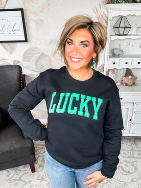 Green Lucky Puff Sweatshirt