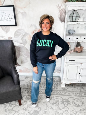 Green Lucky Puff Sweatshirt