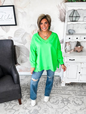 Show You What's Next Pullover - Lime