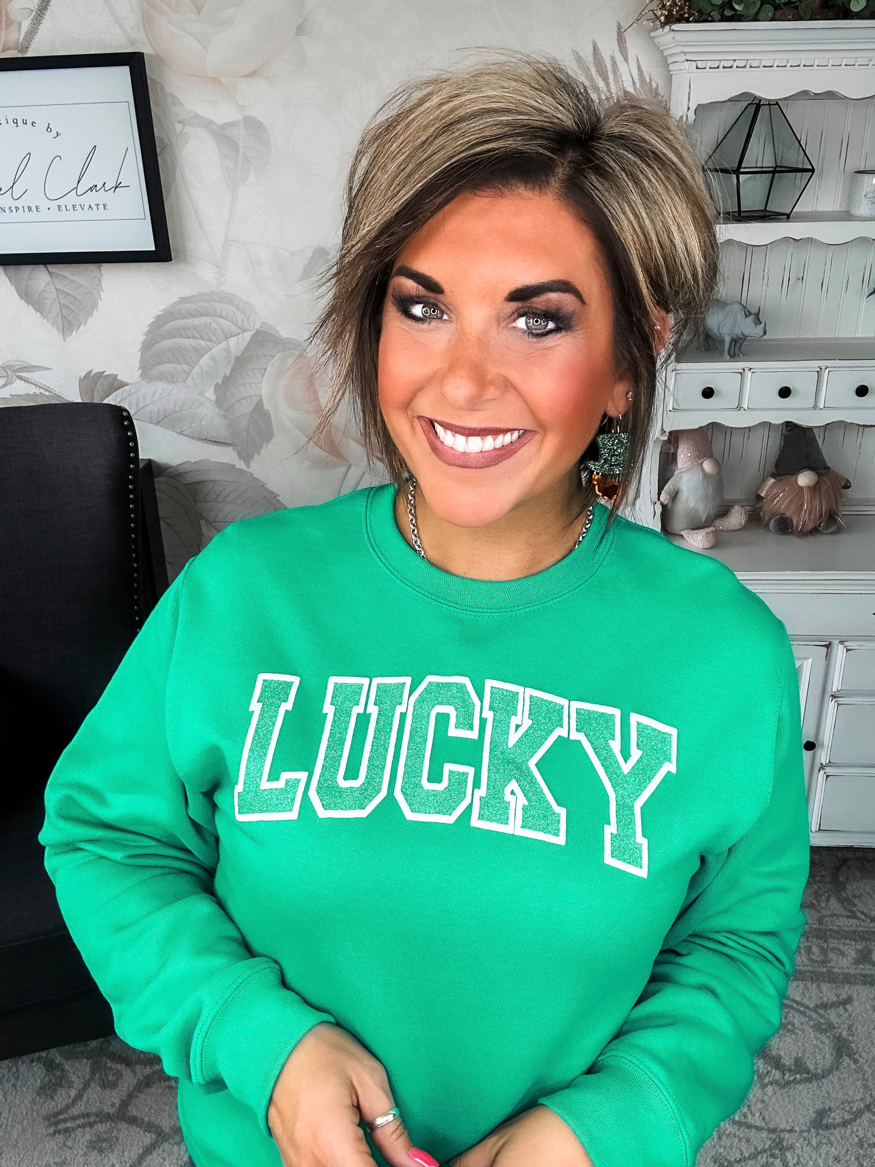 Pot o'Lucky Glitter Puff Sweatshirt