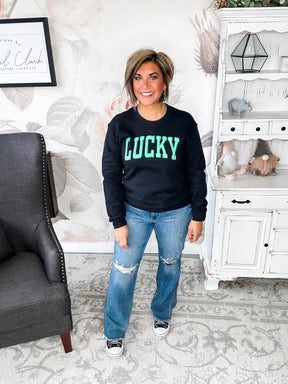 Green Lucky Puff Sweatshirt