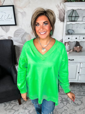 Show You What's Next Pullover - Lime