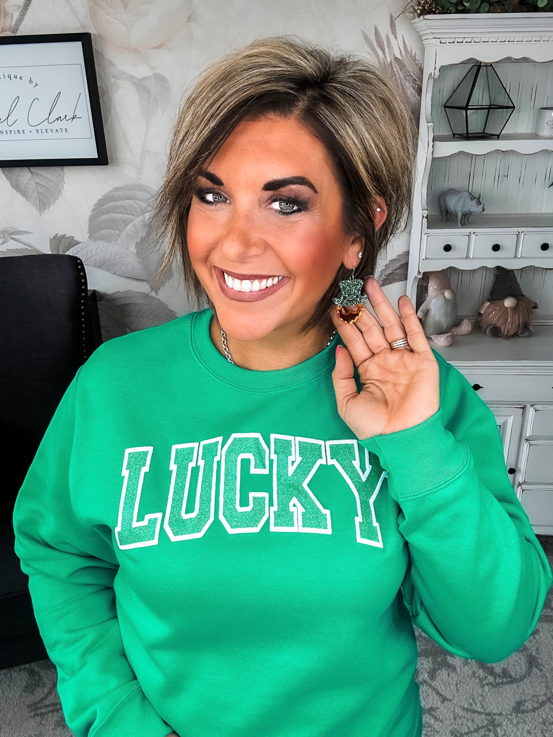 Pot o'Lucky Glitter Puff Sweatshirt