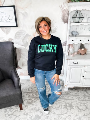 Green Lucky Puff Sweatshirt