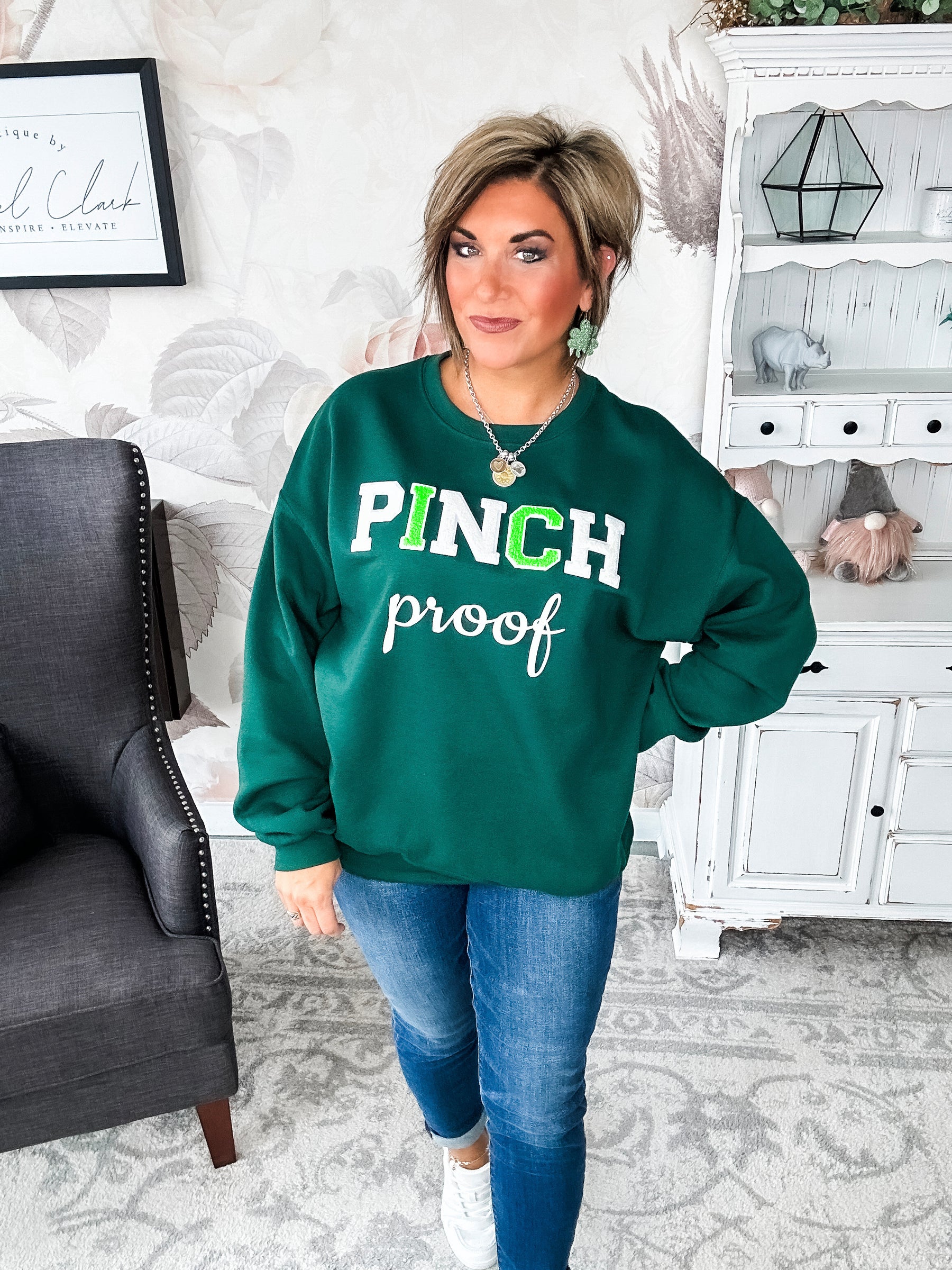 Pinch Proof Chenille Sweatshirt - Dark Green