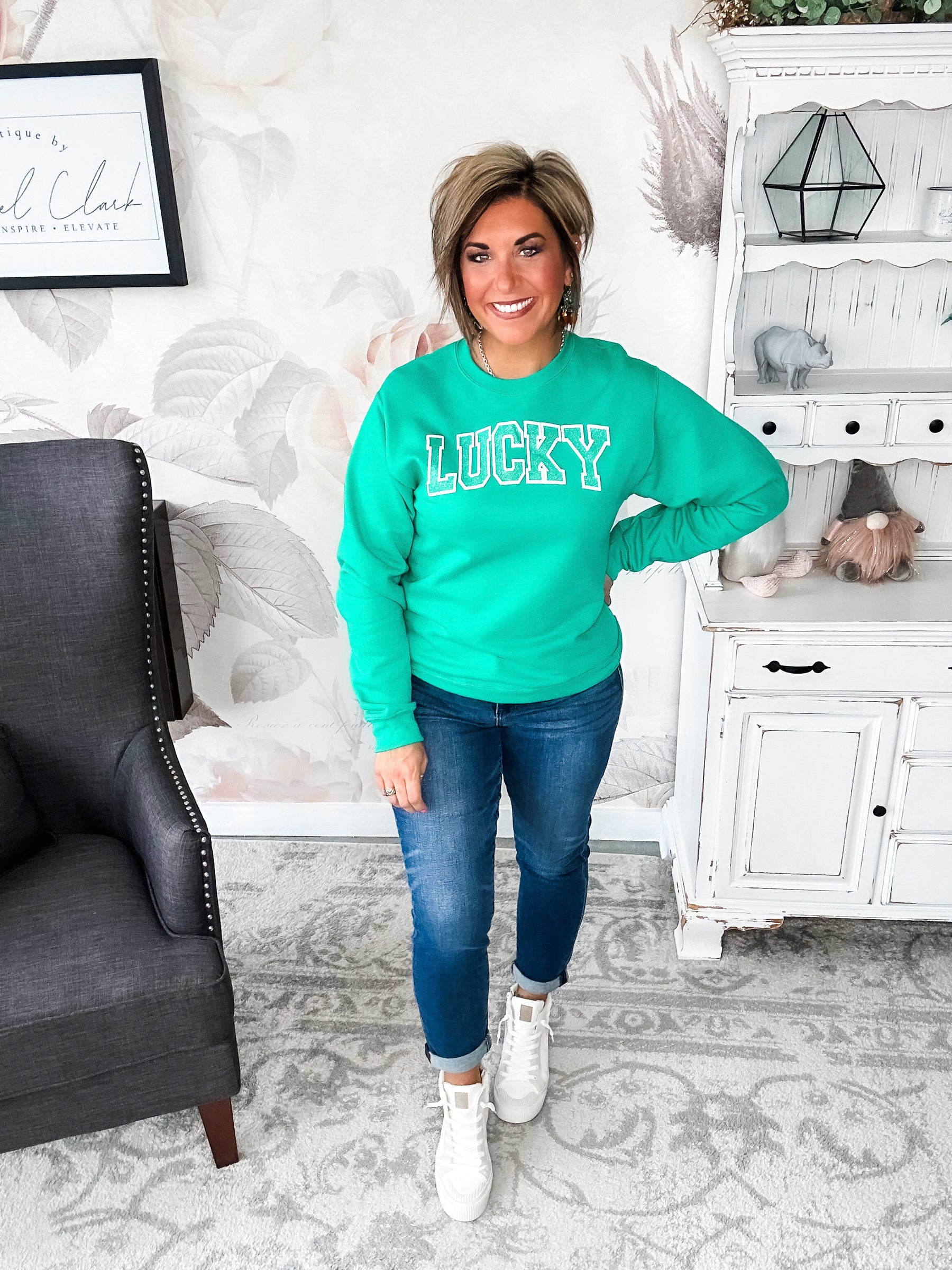 Pot o'Lucky Glitter Puff Sweatshirt