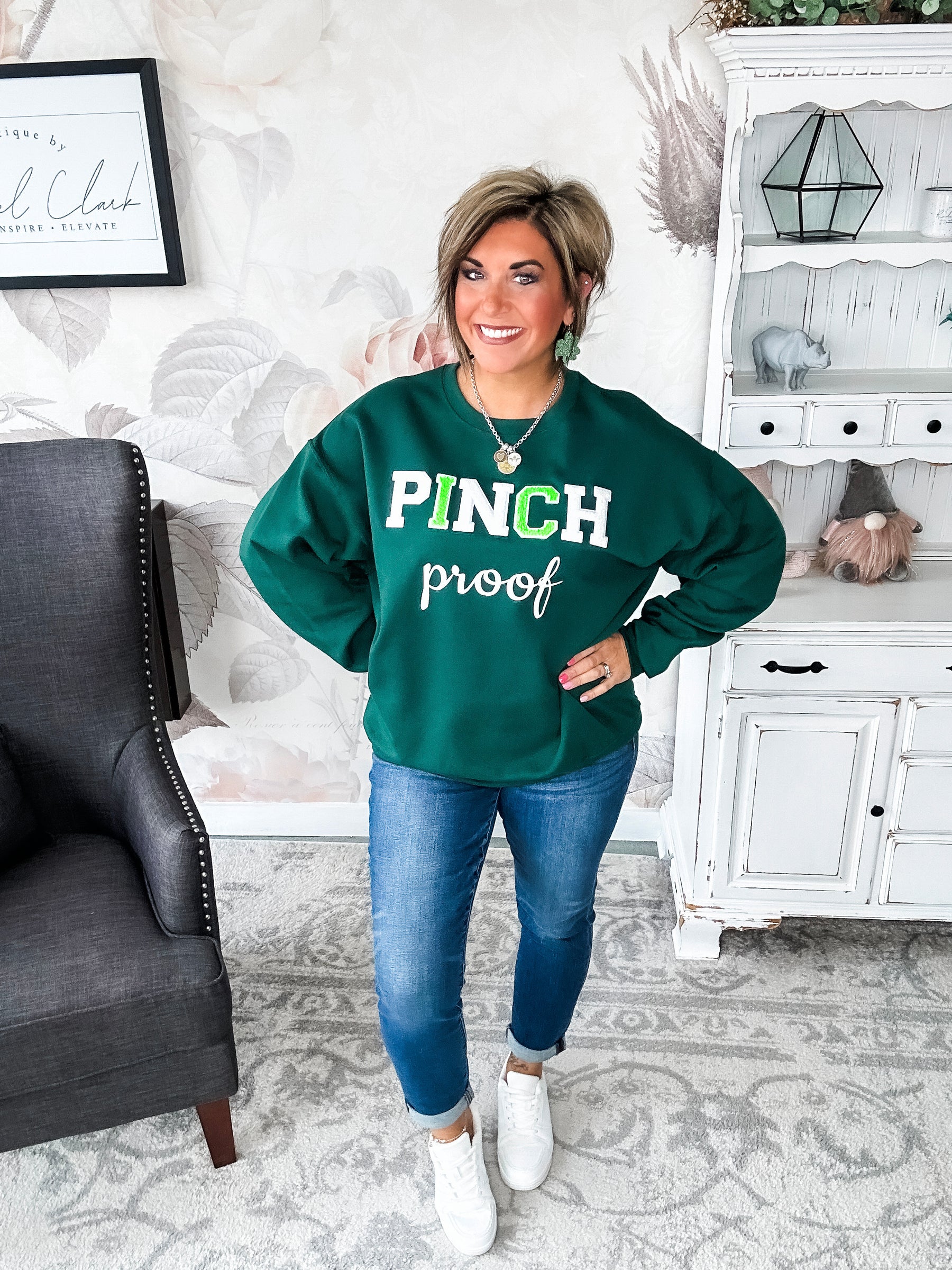 Pinch Proof Chenille Sweatshirt - Dark Green