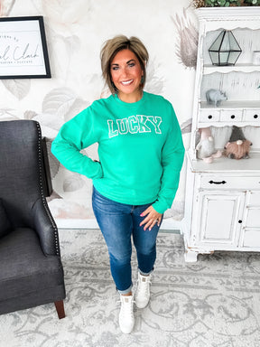 Pot o'Lucky Glitter Puff Sweatshirt