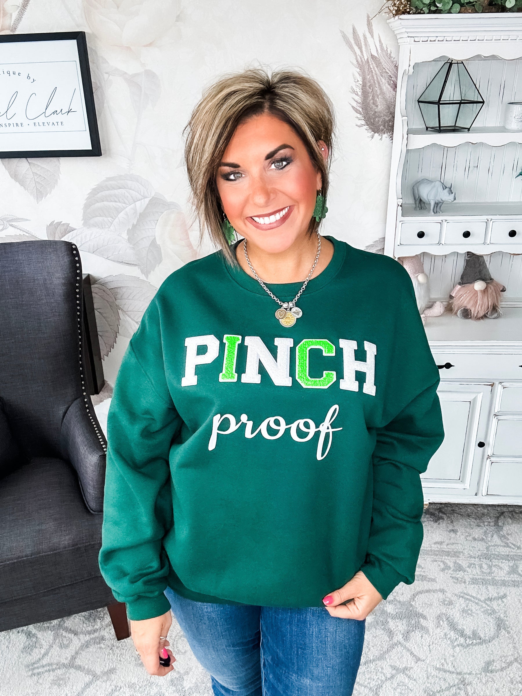 Pinch Proof Chenille Sweatshirt - Dark Green