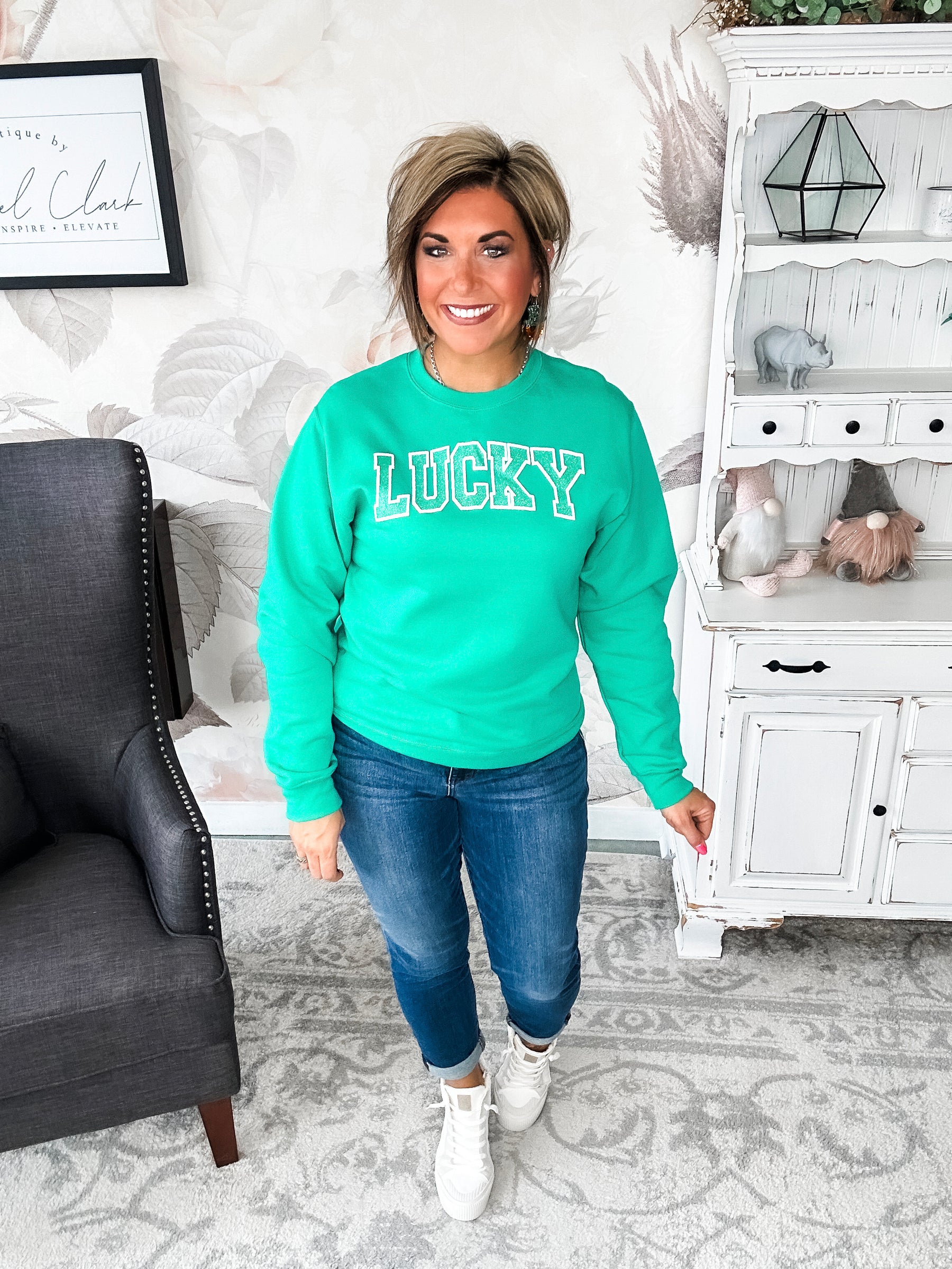 Pot o'Lucky Glitter Puff Sweatshirt