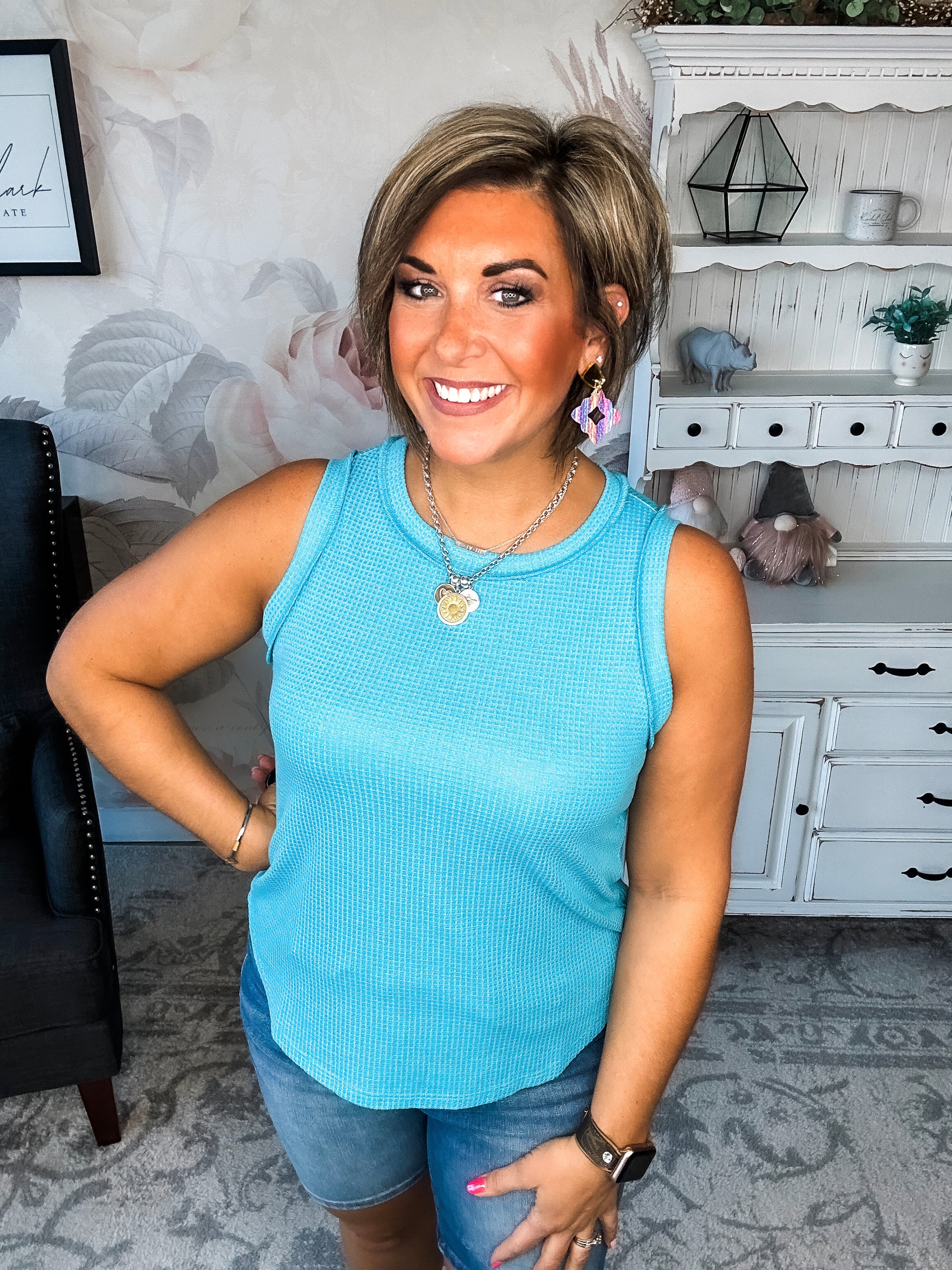 Got A Story To Tell Tank - Teal