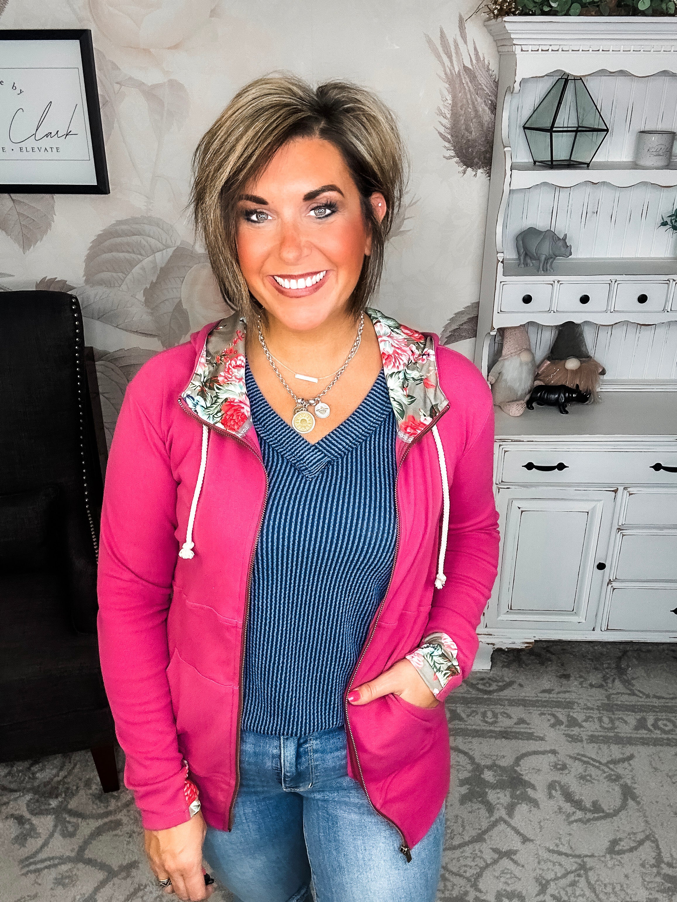 Ampersand Avenue Fullzip Sweatshirt - Glow Girl