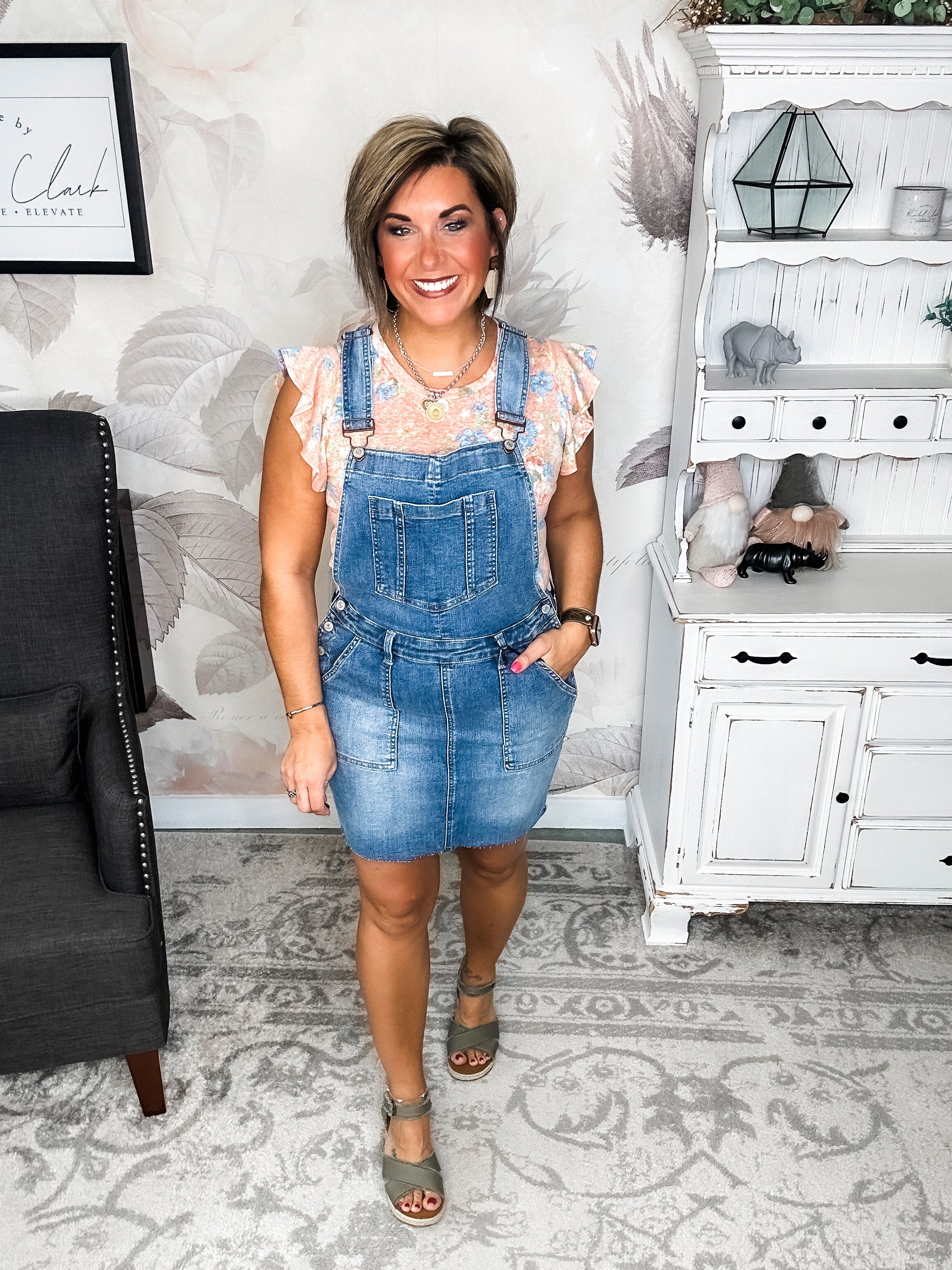 Judy Blue Raw Hem Overall Skirt