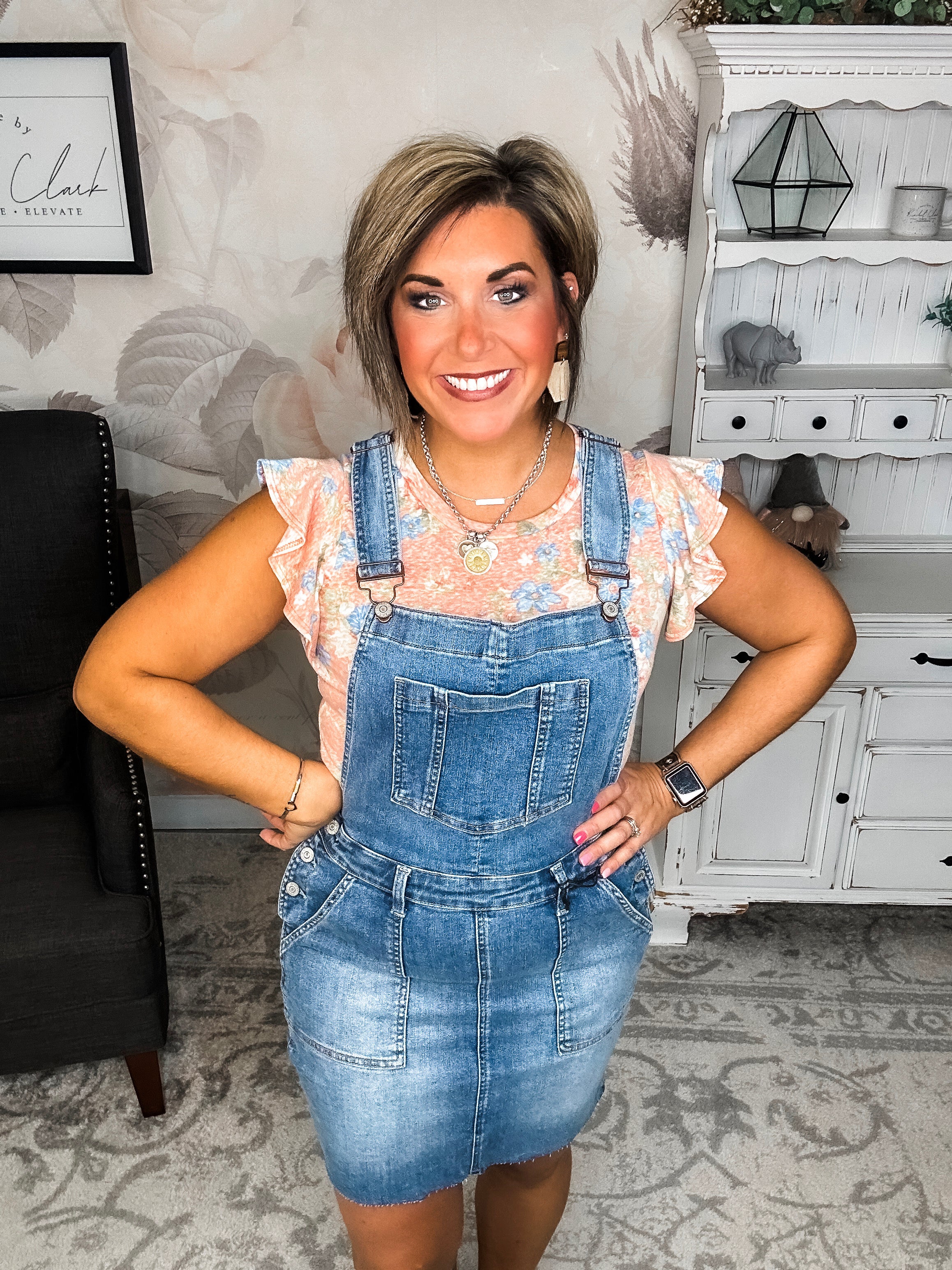 Judy Blue Raw Hem Overall Skirt