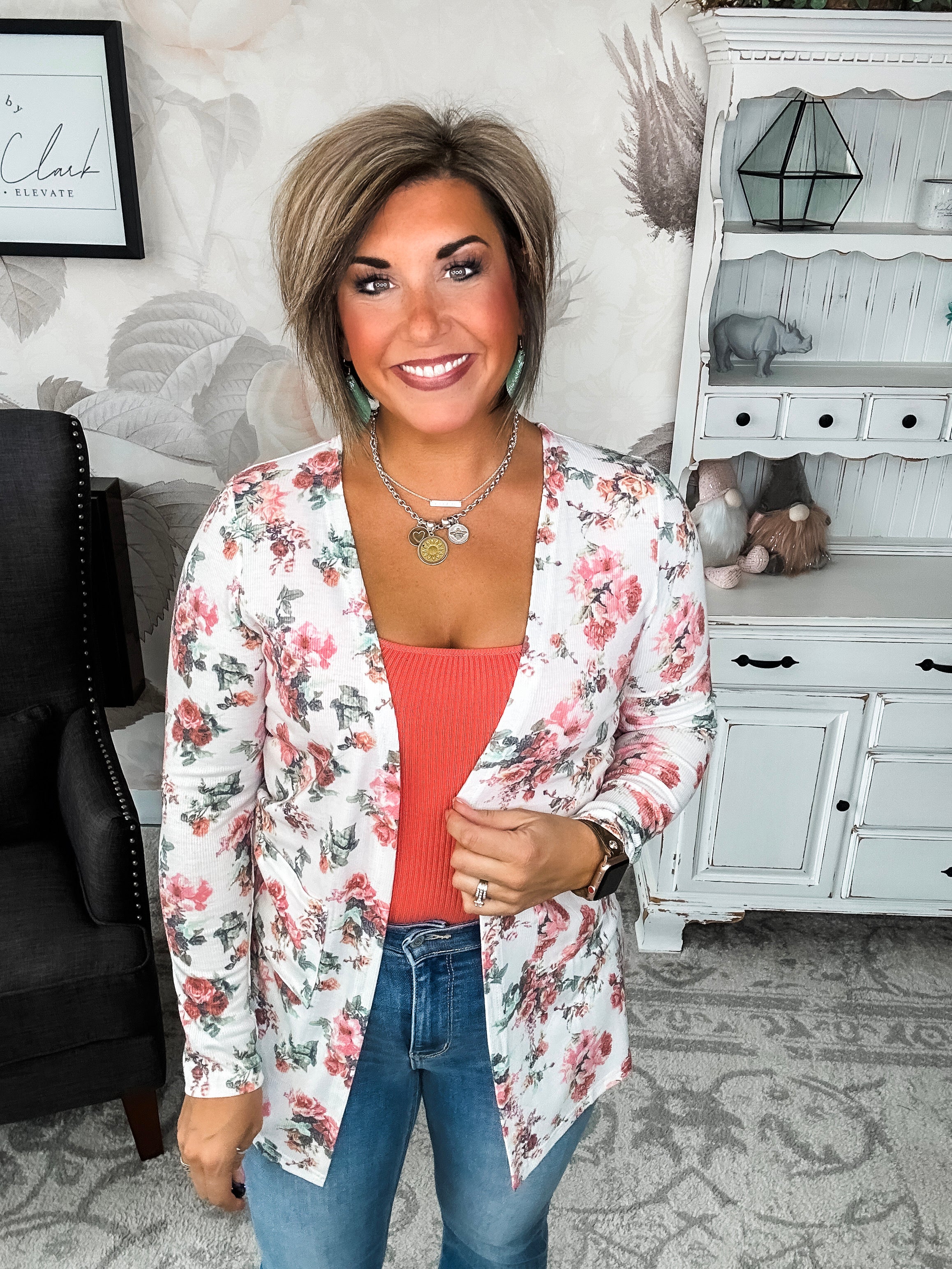 Anytime You Want Floral Cardigan - Ivory
