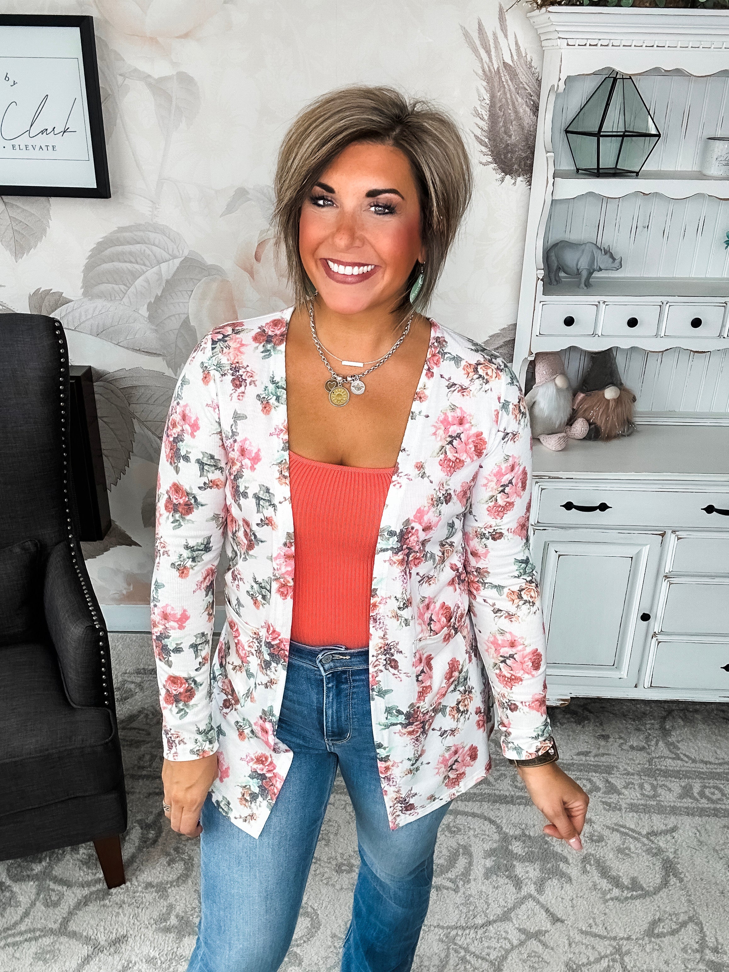 Anytime You Want Floral Cardigan - Ivory
