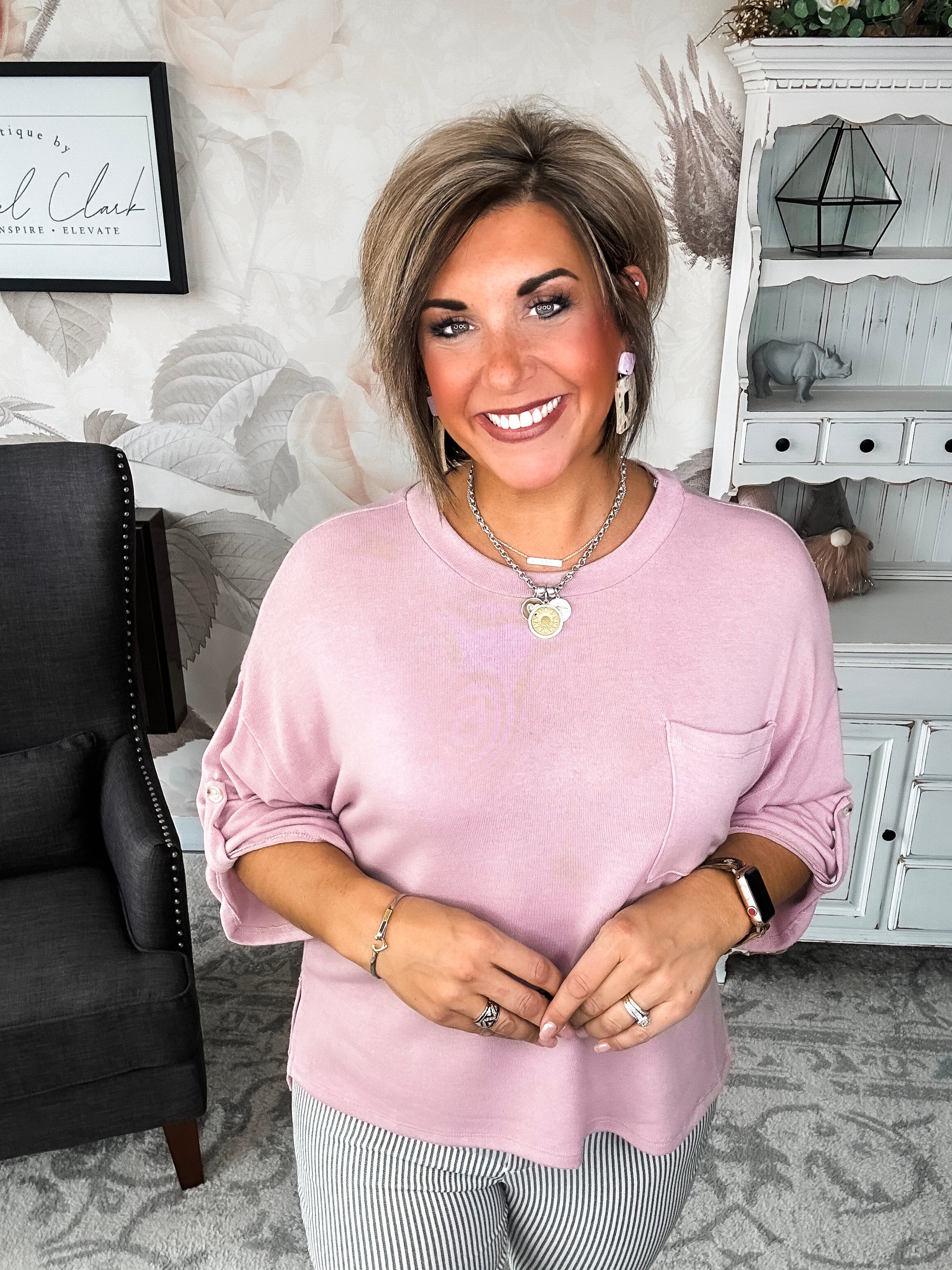 Take Me Away Boxy Top - Mauve