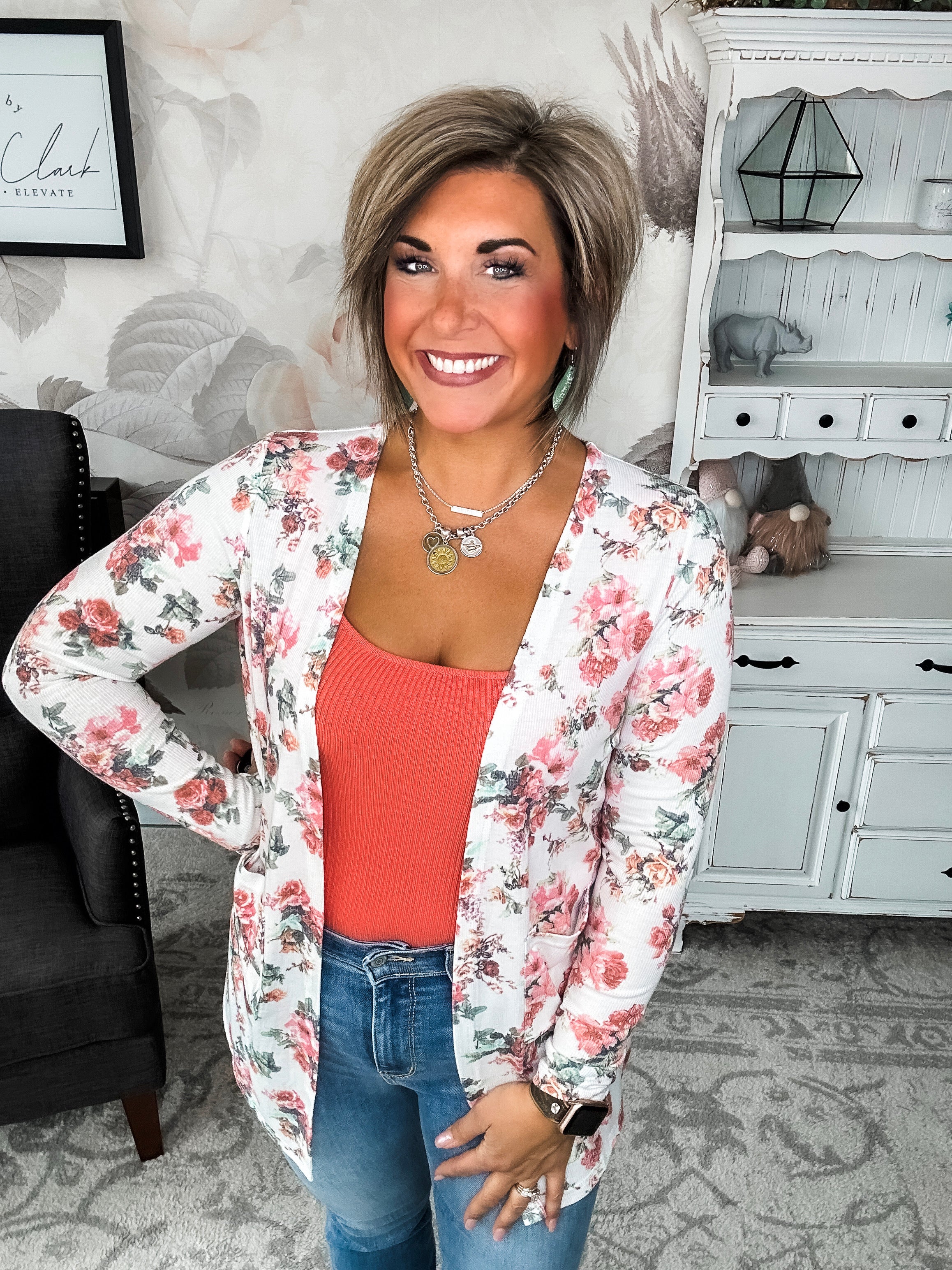 Anytime You Want Floral Cardigan - Ivory