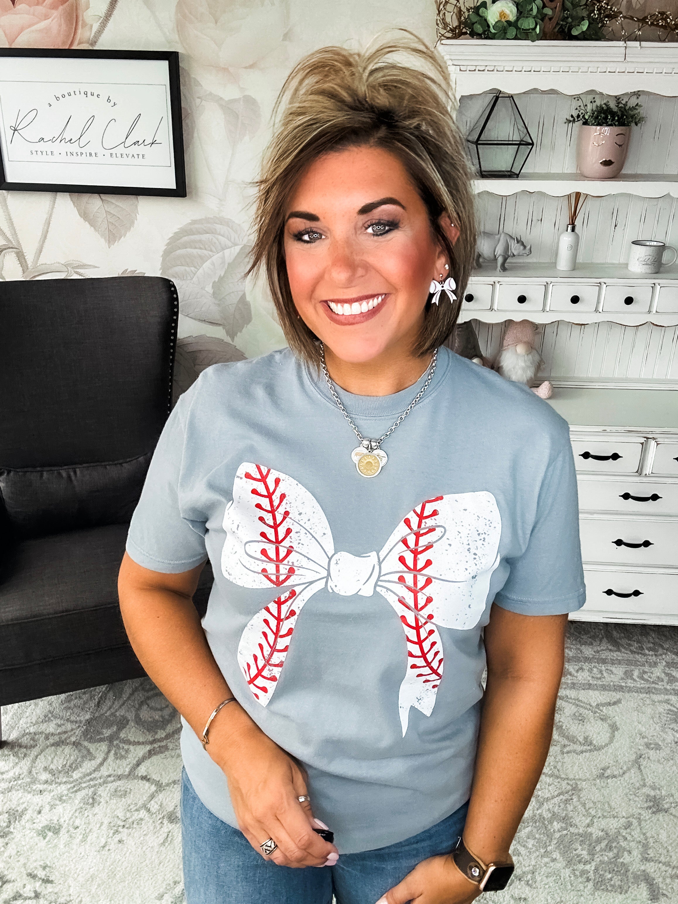 Baseball Bow Graphic Tee