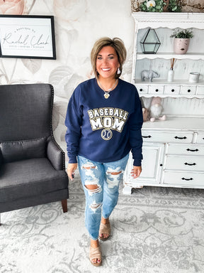 Baseball Mom Varsity Glitter Sweatshirt