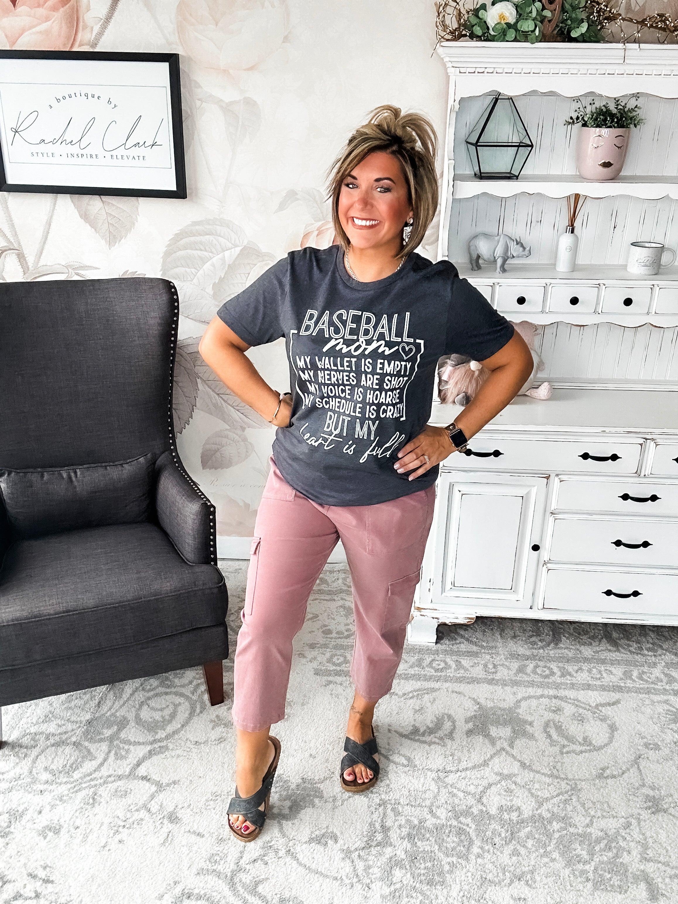 Heart Is Full - Baseball Mom Graphic Tee