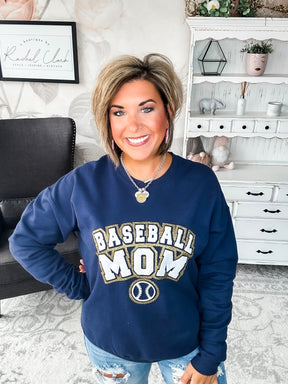Baseball Mom Varsity Glitter Sweatshirt