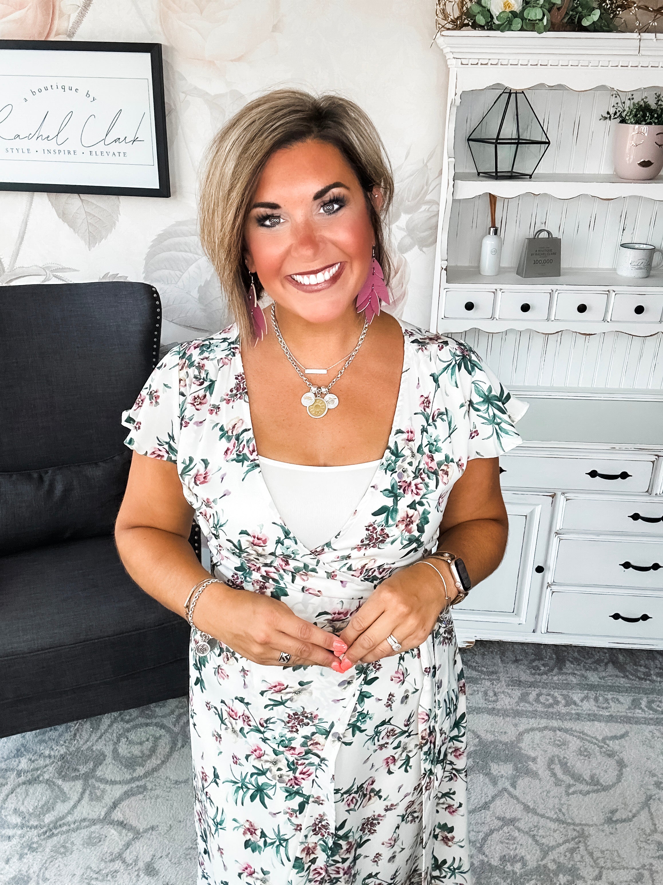 Stay With Me Forever Floral Dress - Cream