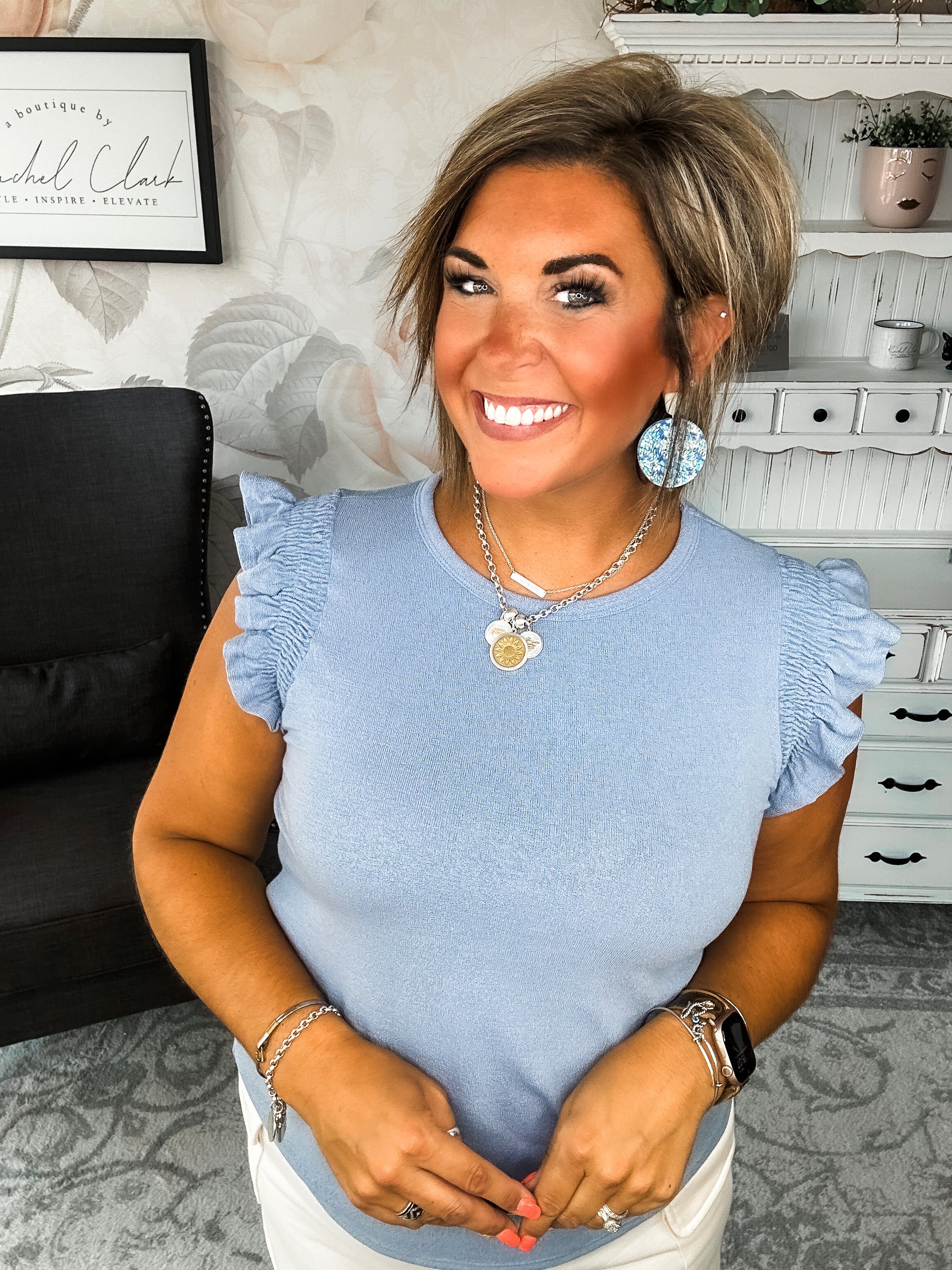 Keep Your Head Up Knit Top - Blue
