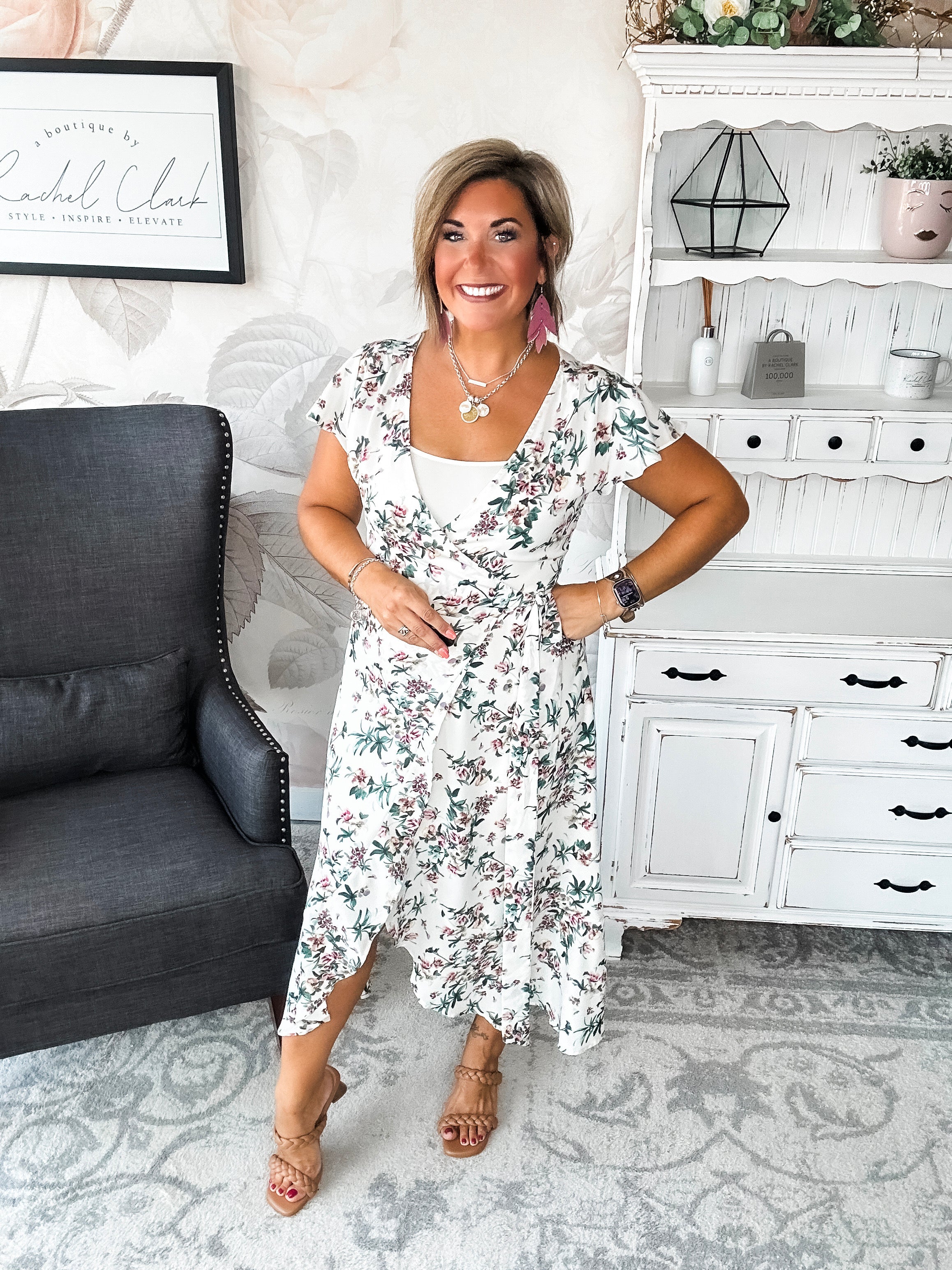 Stay With Me Forever Floral Dress - Cream