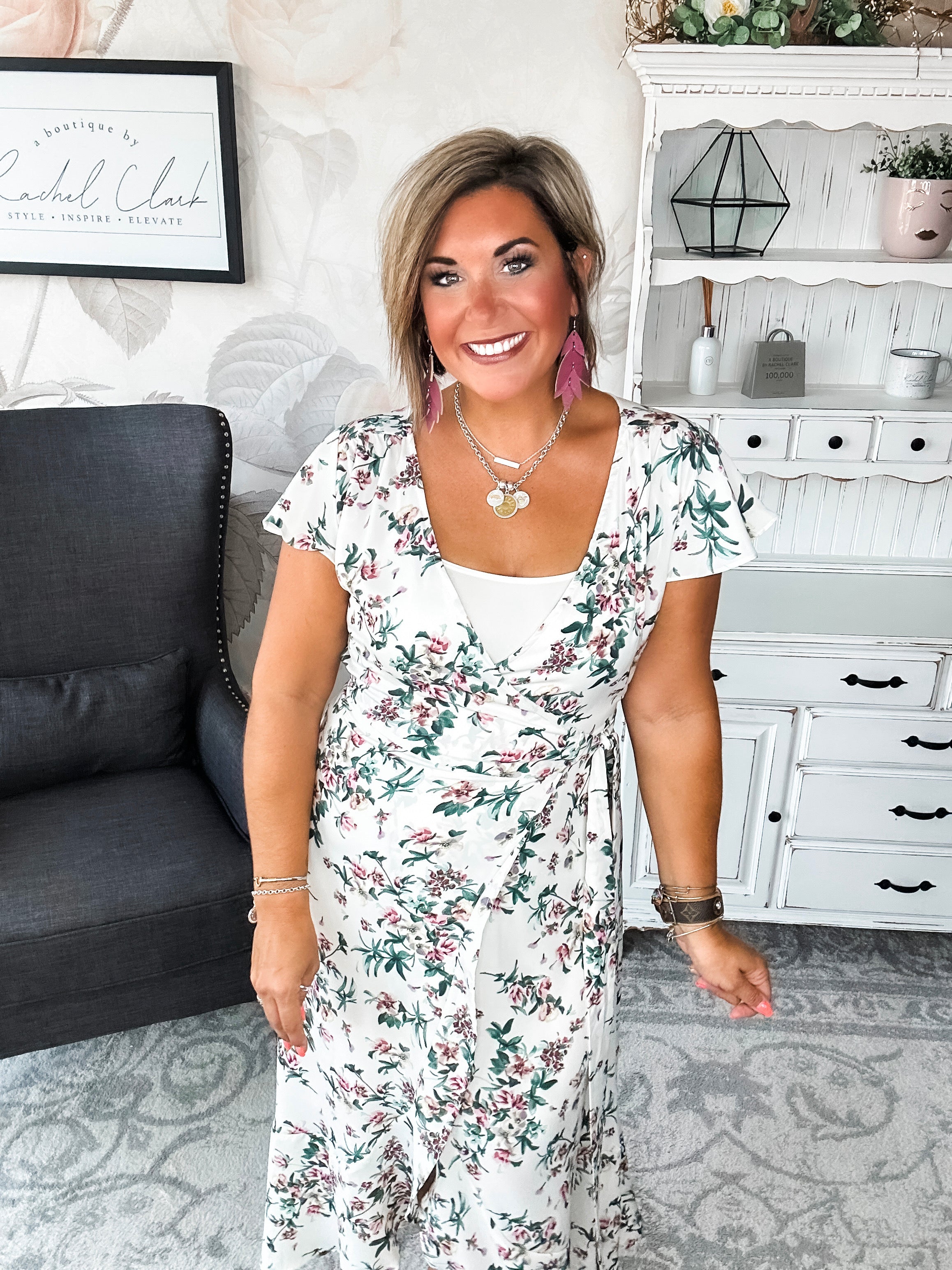 Stay With Me Forever Floral Dress - Cream