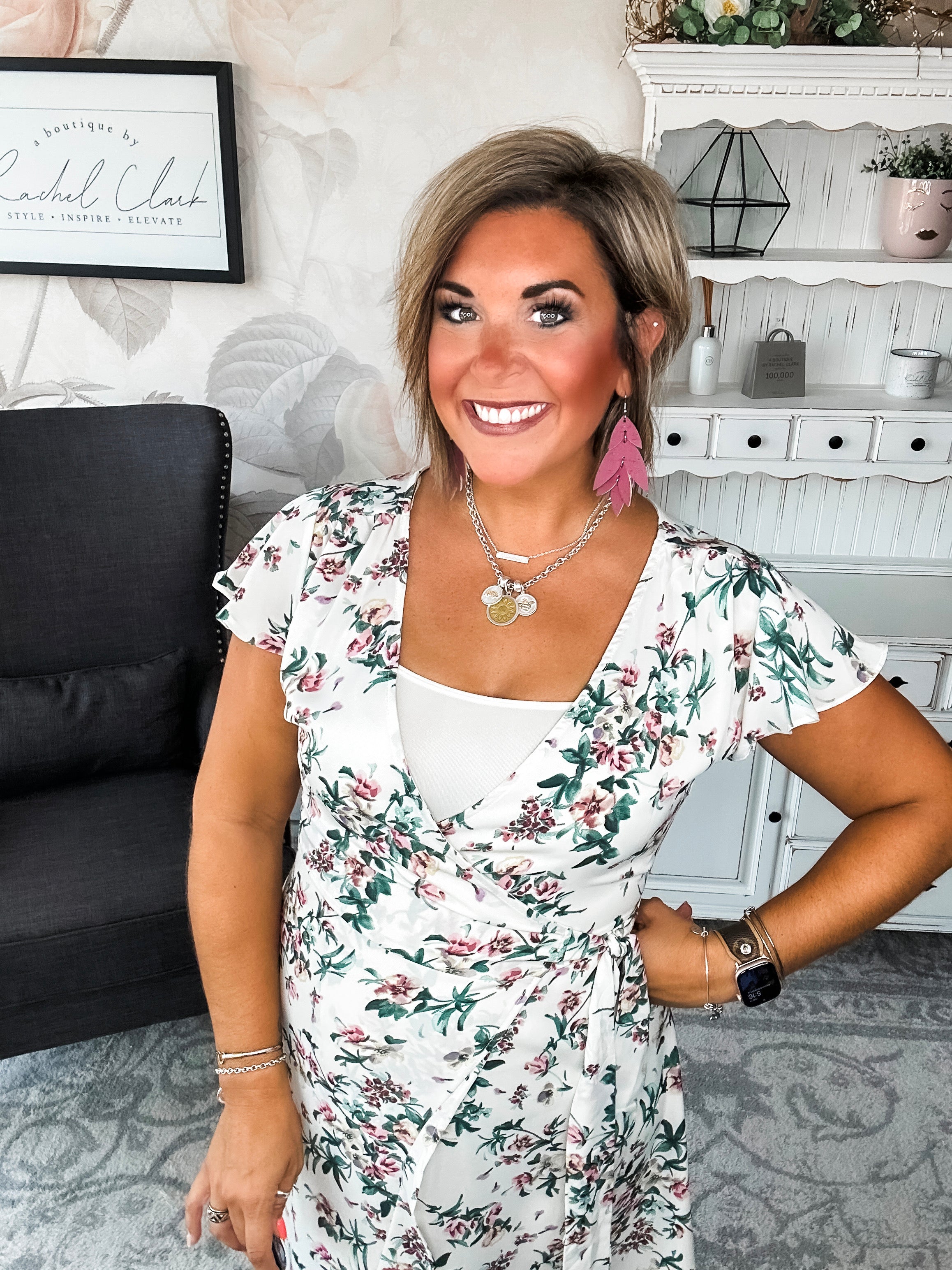 Stay With Me Forever Floral Dress - Cream