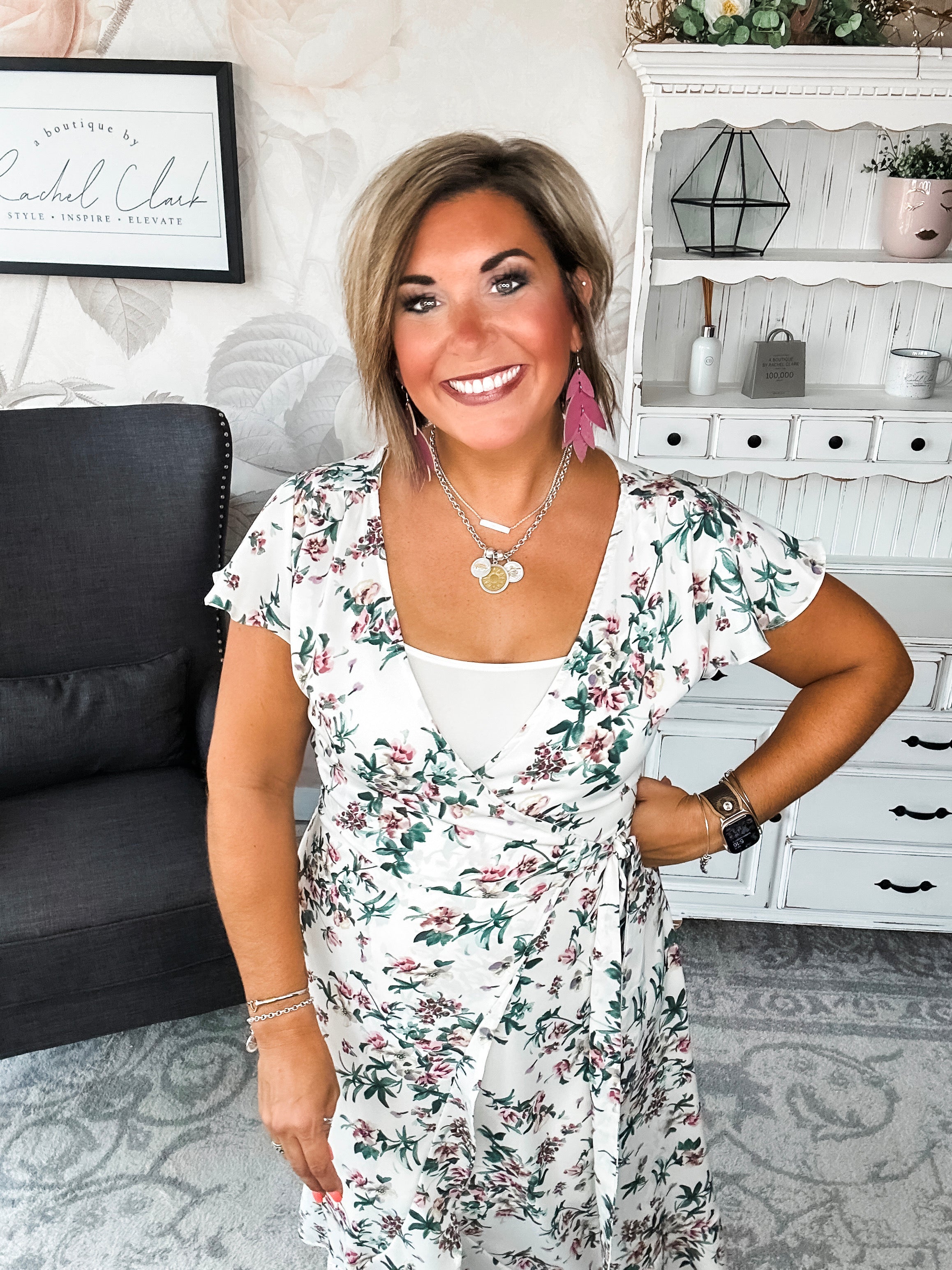 Stay With Me Forever Floral Dress - Cream