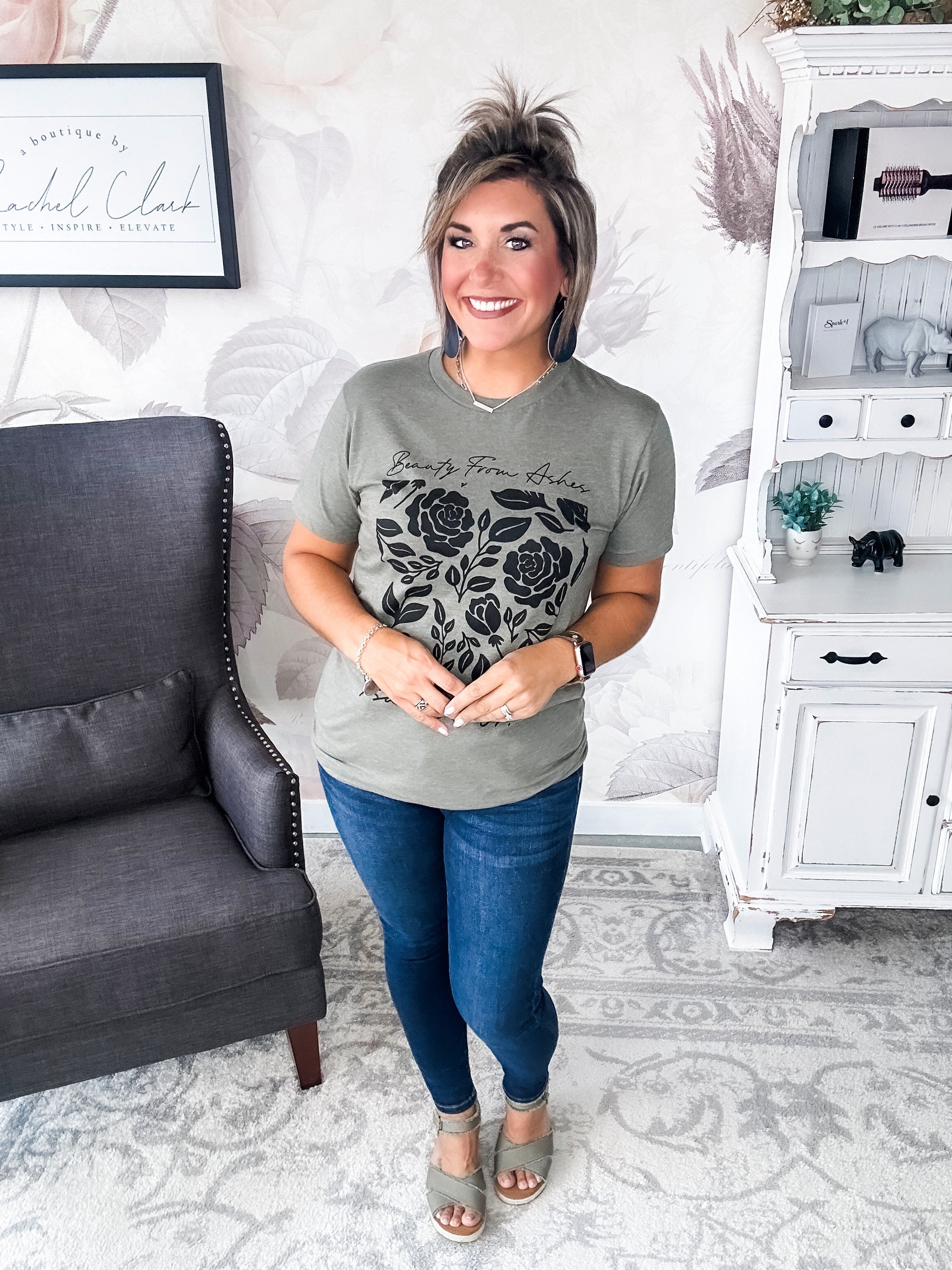 Beauty From the Ashes Graphic Tee - Olive