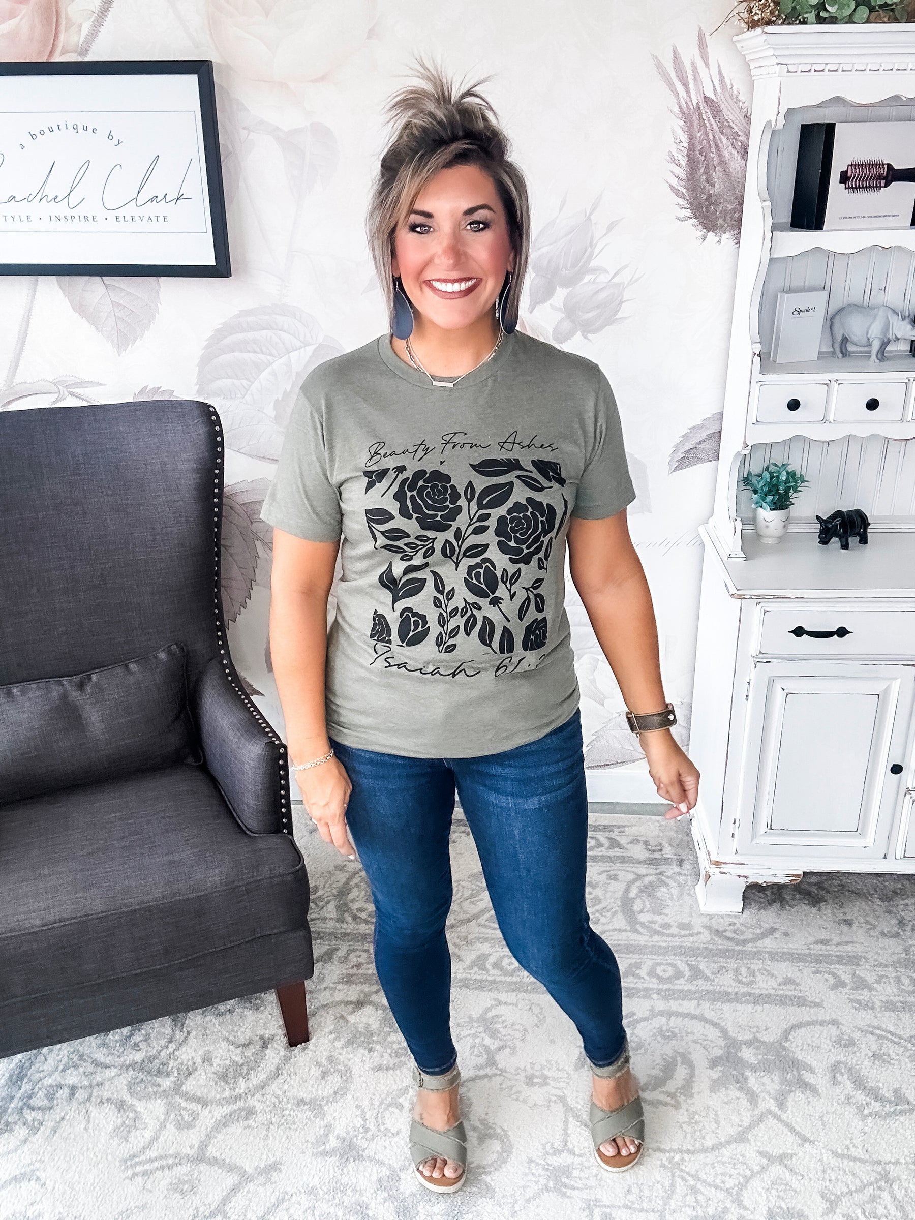 Beauty From the Ashes Graphic Tee - Olive