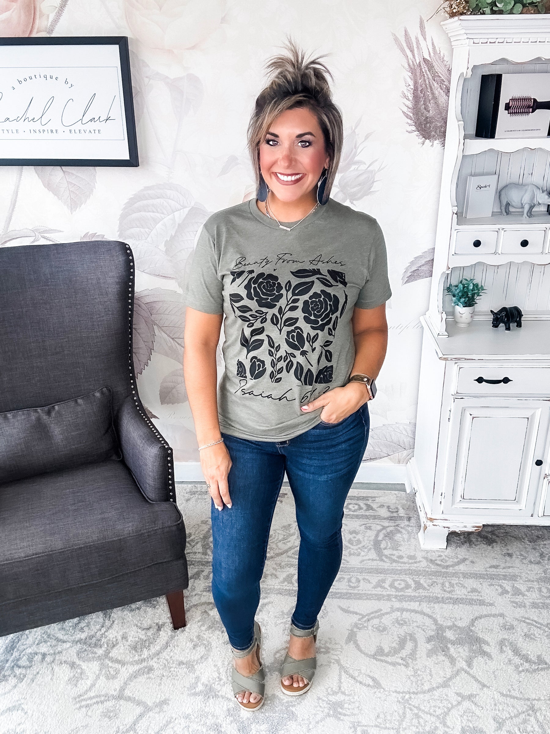 Beauty From the Ashes Graphic Tee - Olive