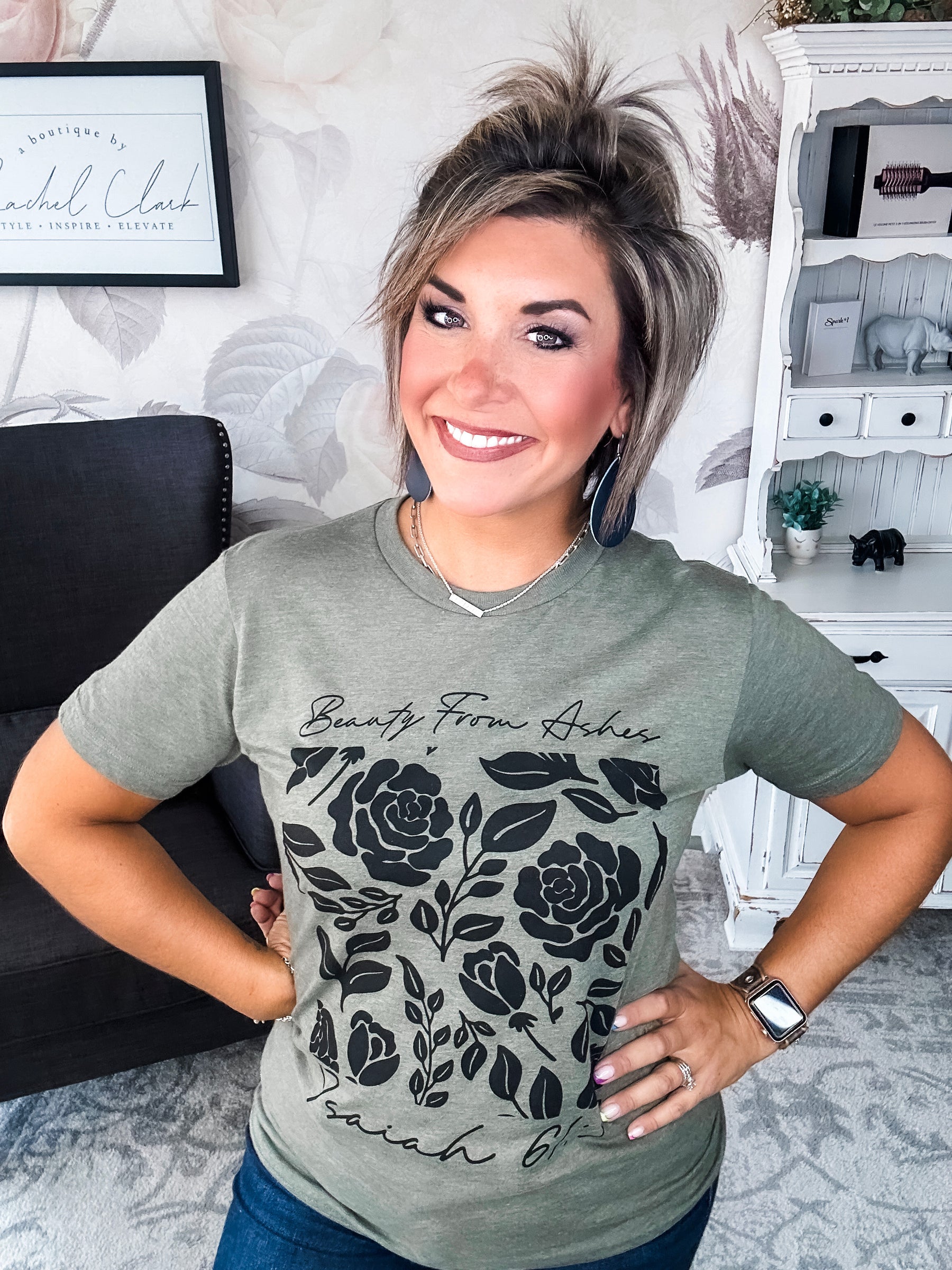 Beauty From the Ashes Graphic Tee - Olive