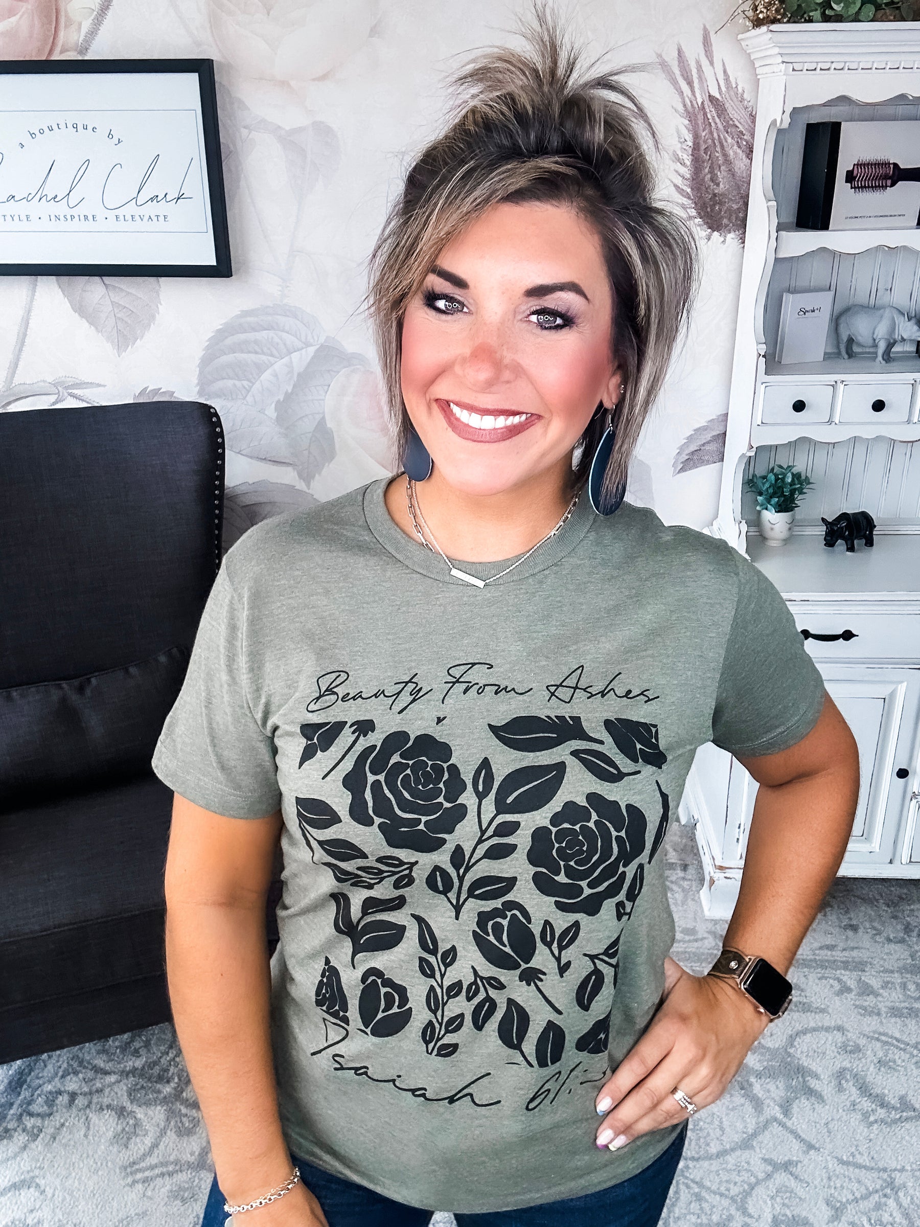 Beauty From the Ashes Graphic Tee - Olive