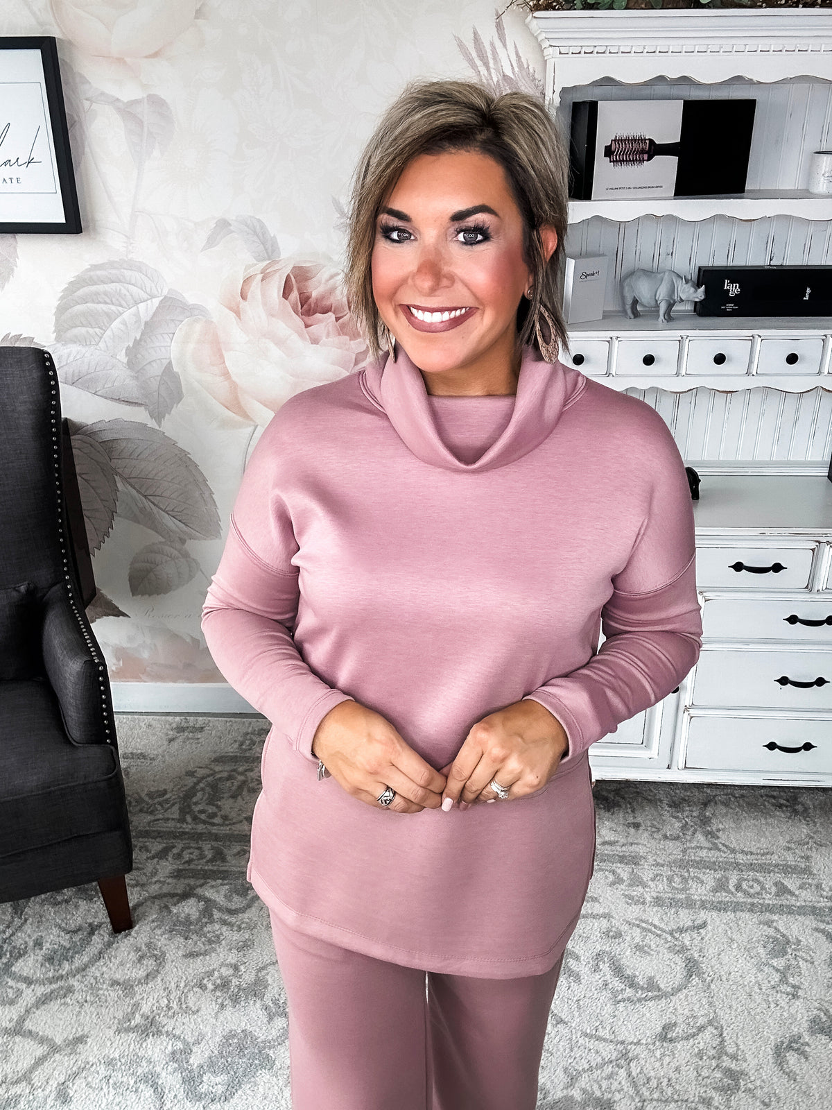 Cozy On The Weekend Cowlneck - Mauve