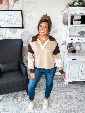 Not Here With Me Pullover - Taupe