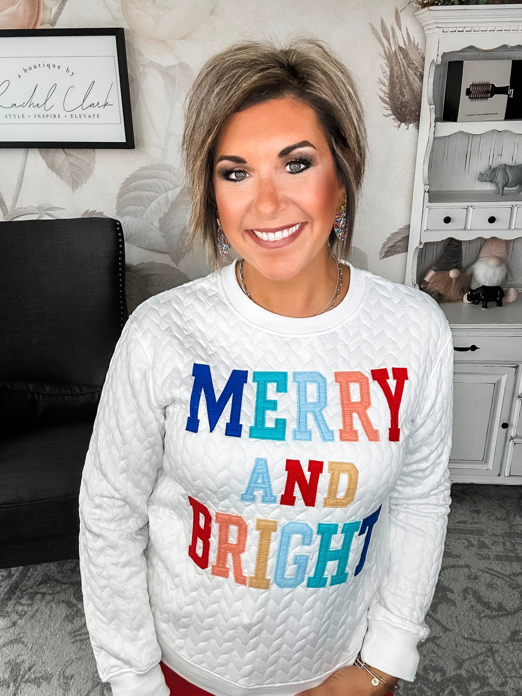 Merry & Bright Quilted Pullover